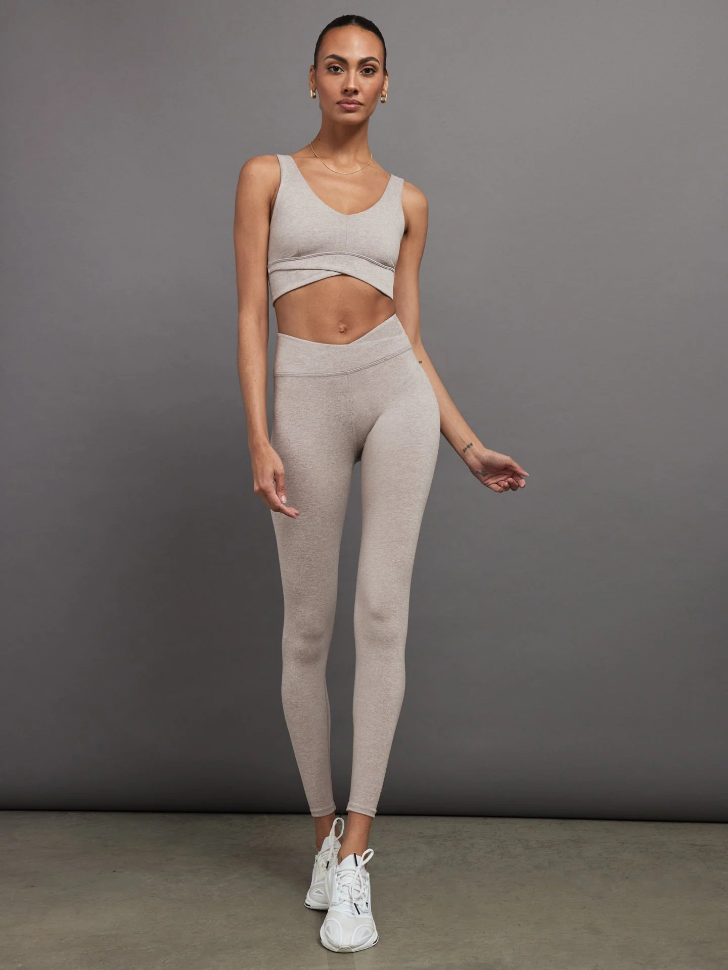 Carbon38 | Wrap Bra in Heather Melt | Heather Oatmeal - Image 3