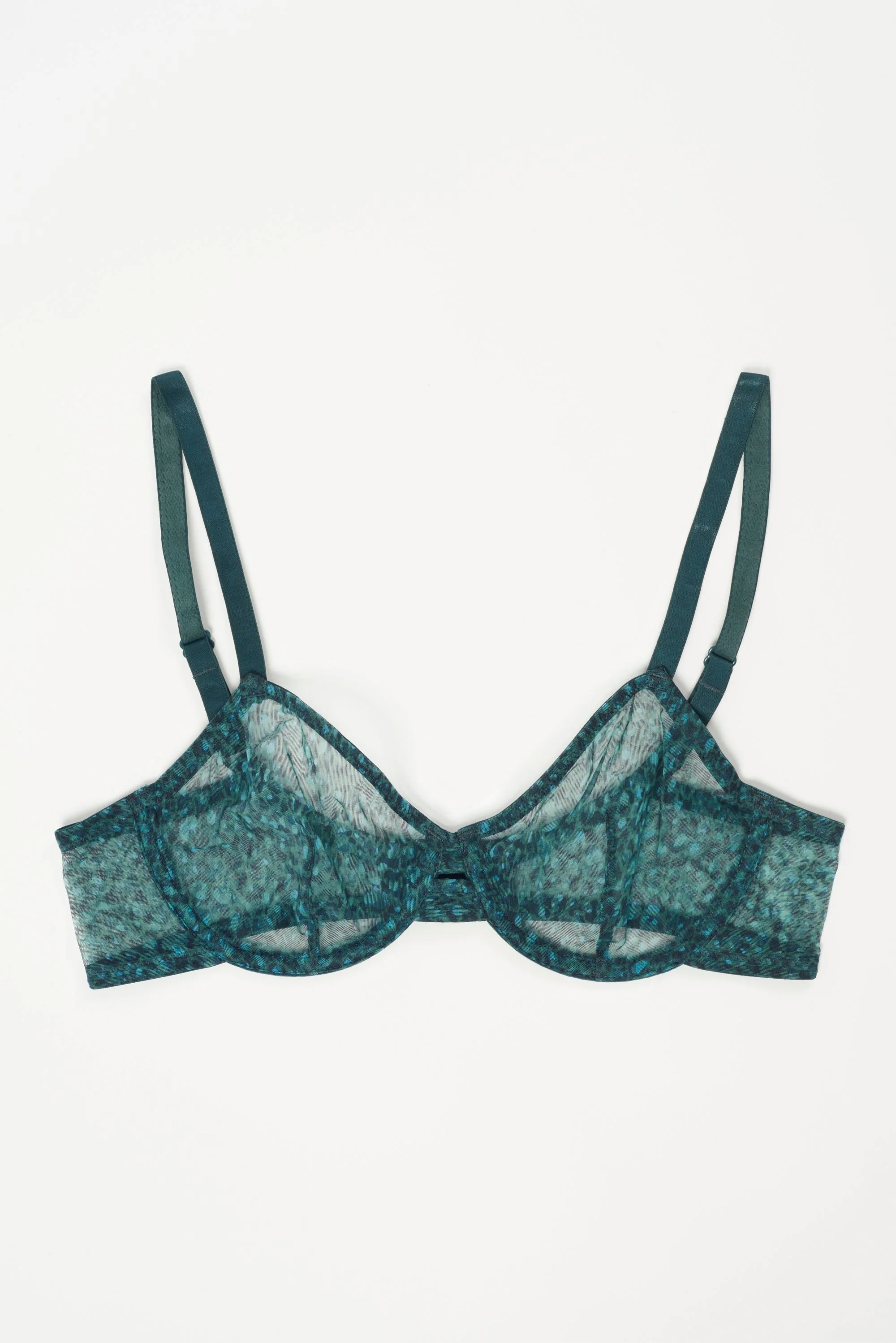 Aegean Underwire Bra | Green Print