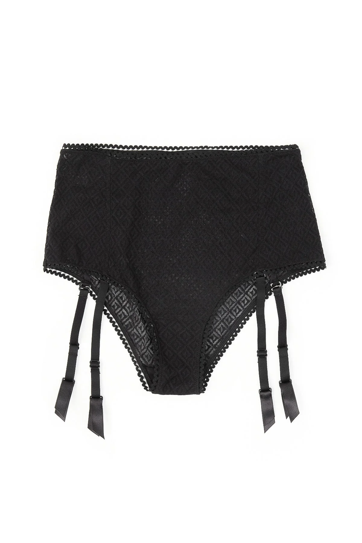 Betty High Waisted Brief w/ Removable Garters | Black