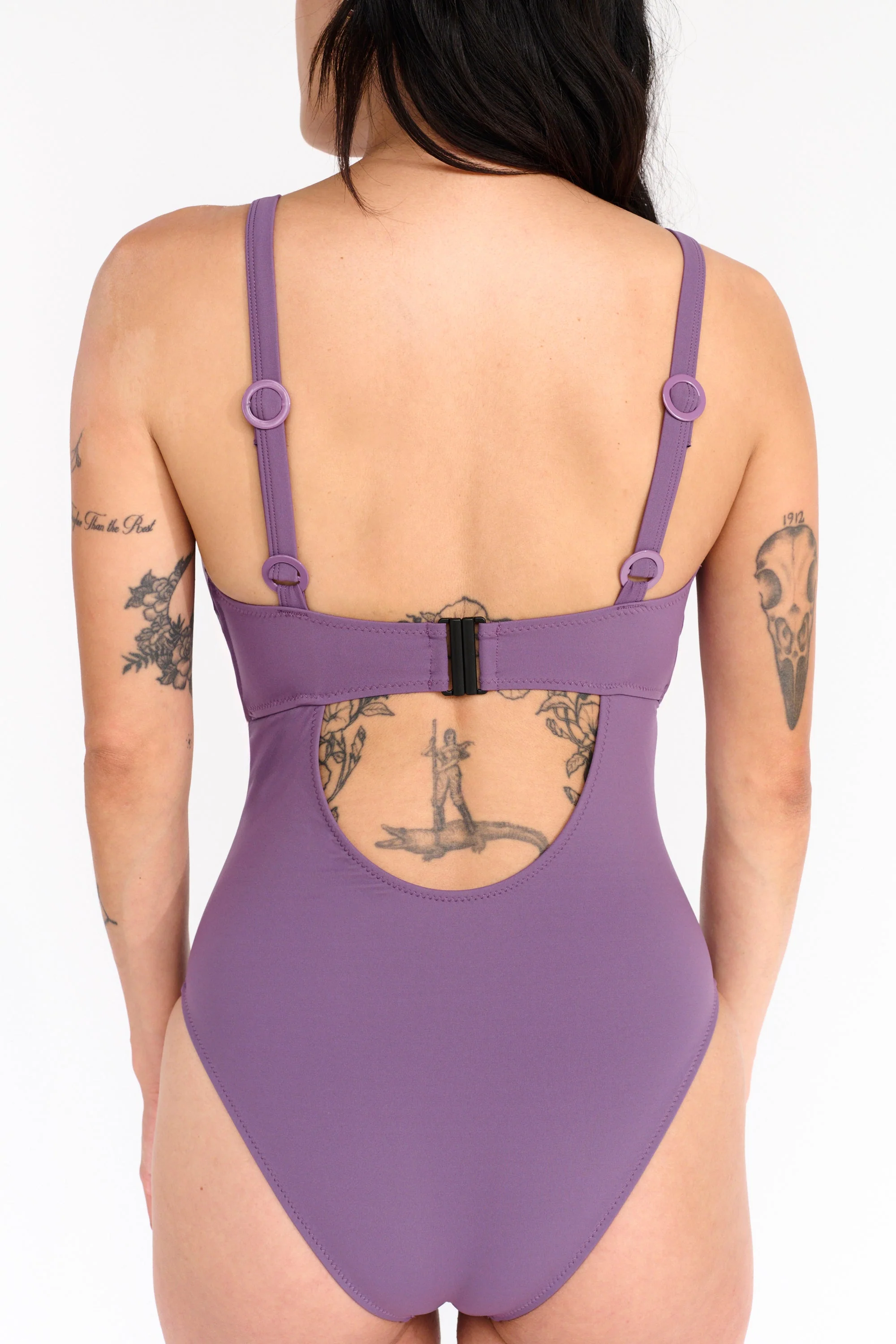 Boucle Hidden Underwire One Piece Suit | Purple - Image 3