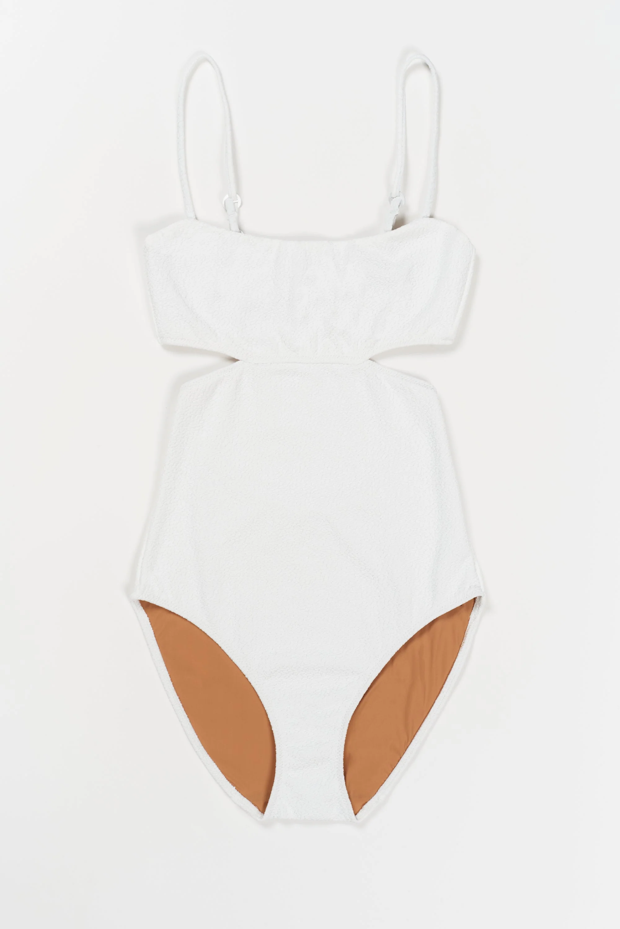 Boucle Hidden Underwire One Piece Suit | White