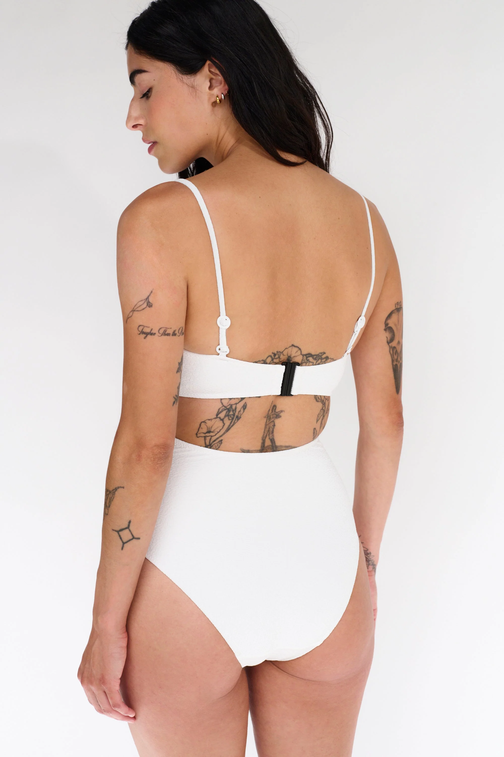 Boucle Hidden Underwire One Piece Suit | White - Image 5