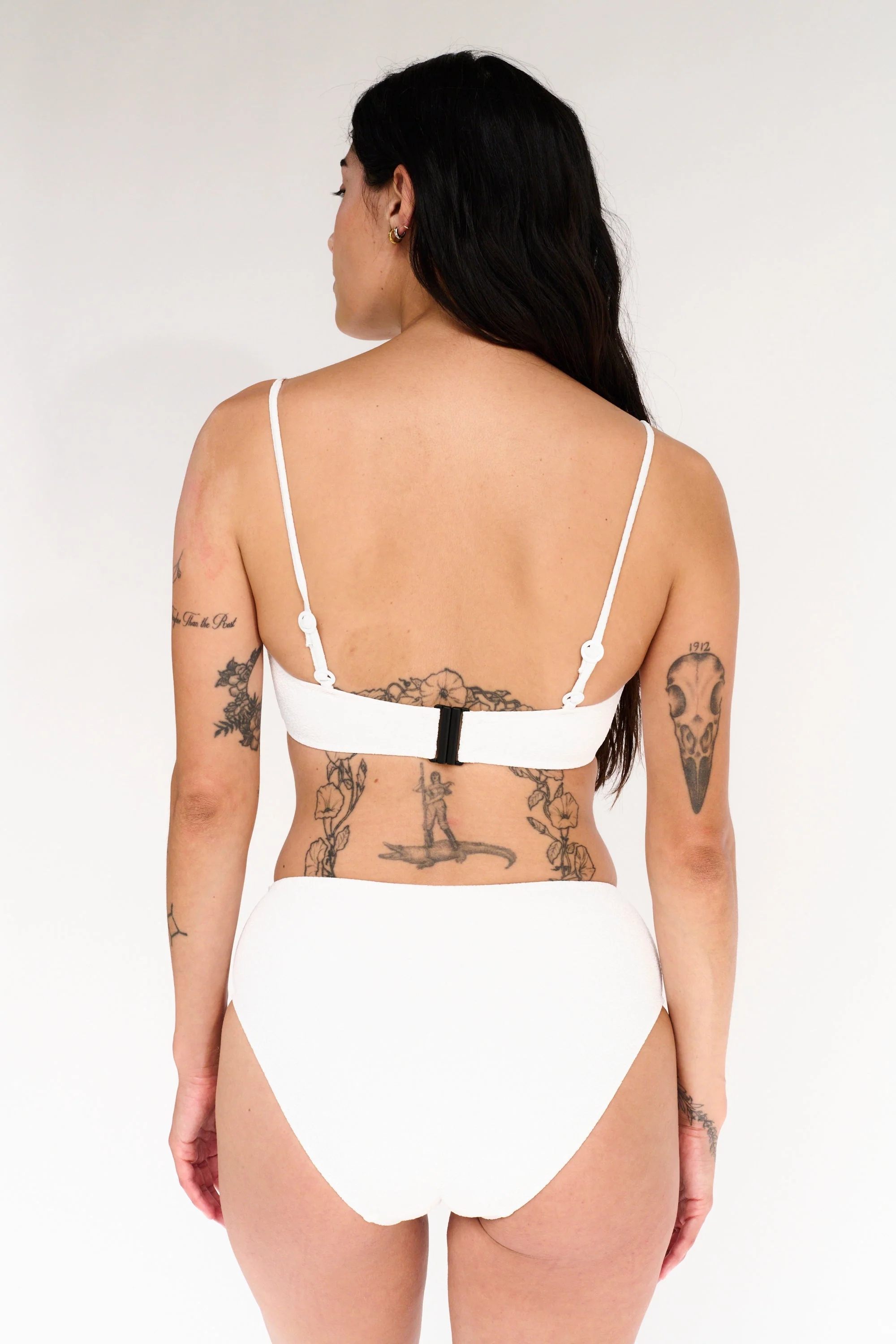 Boucle High Waist Bikini Bottom | White - Image 3