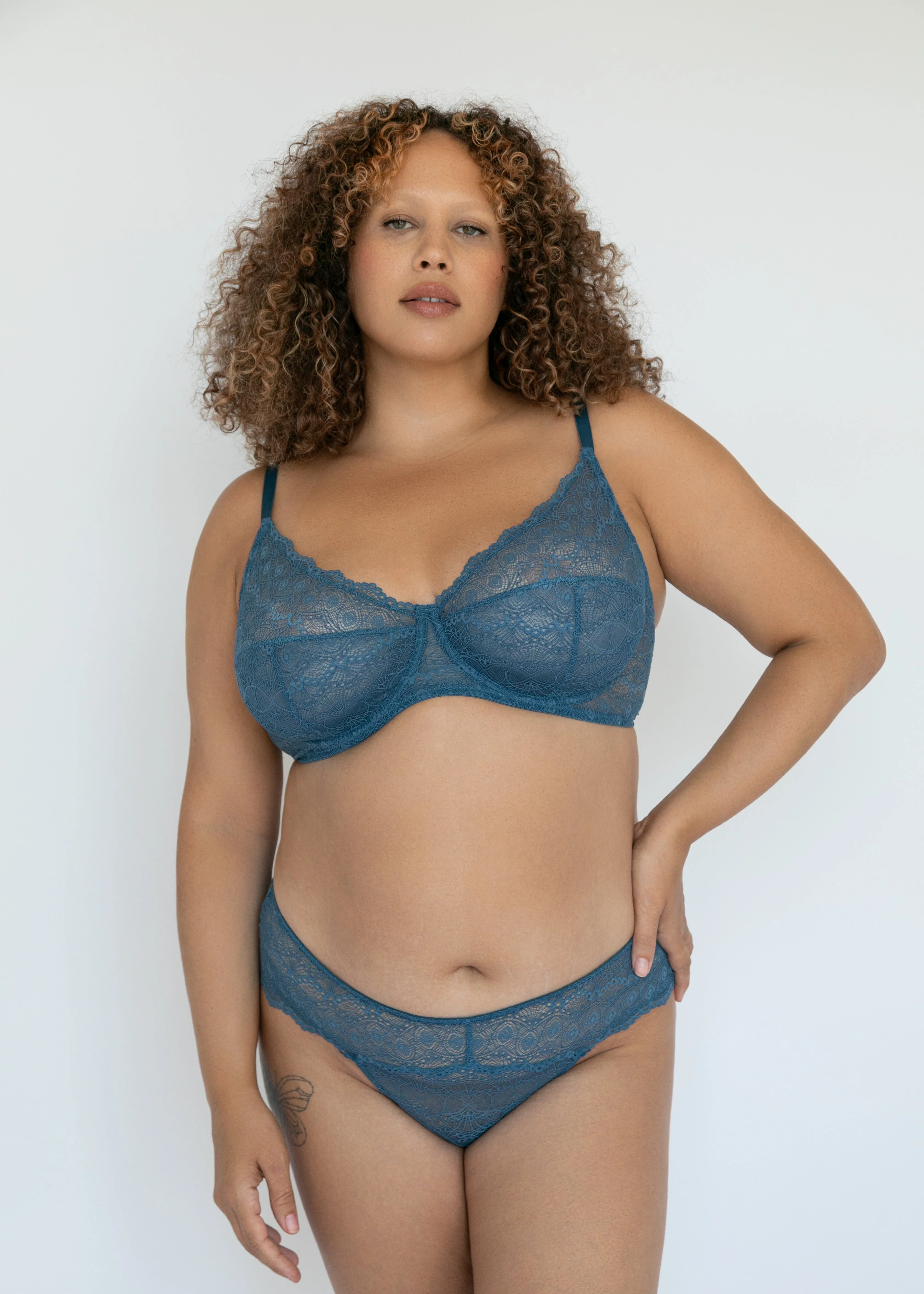 Camellia Underwire Full Cup Bra | Cornflower - Image 4