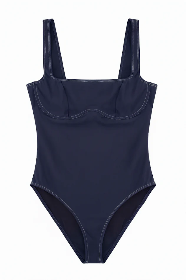 Kelly Underwire Bandeau One Piece Suit | Deep Blue