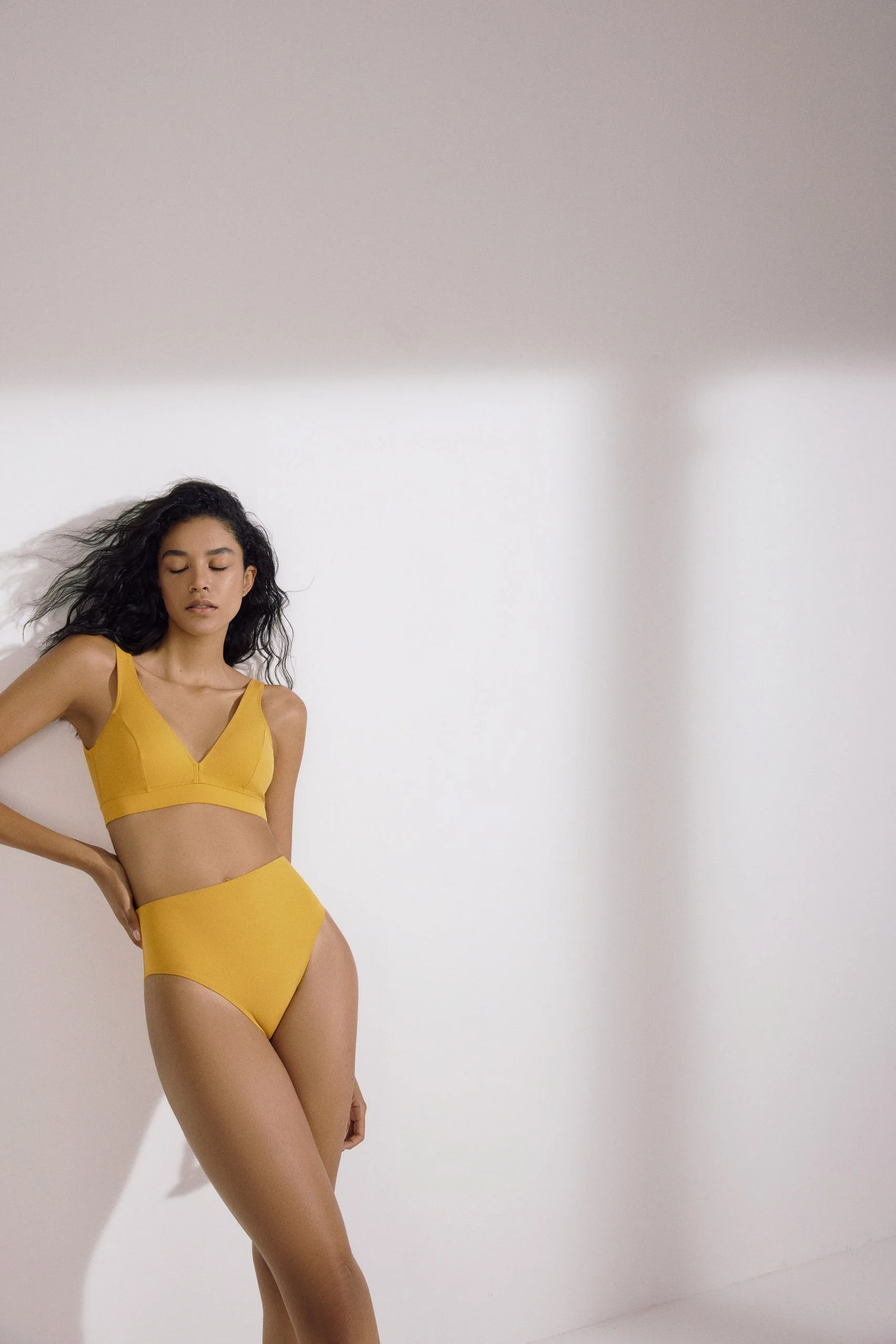 Mare High Waist Bikini Bottom | Saffron - Image 2