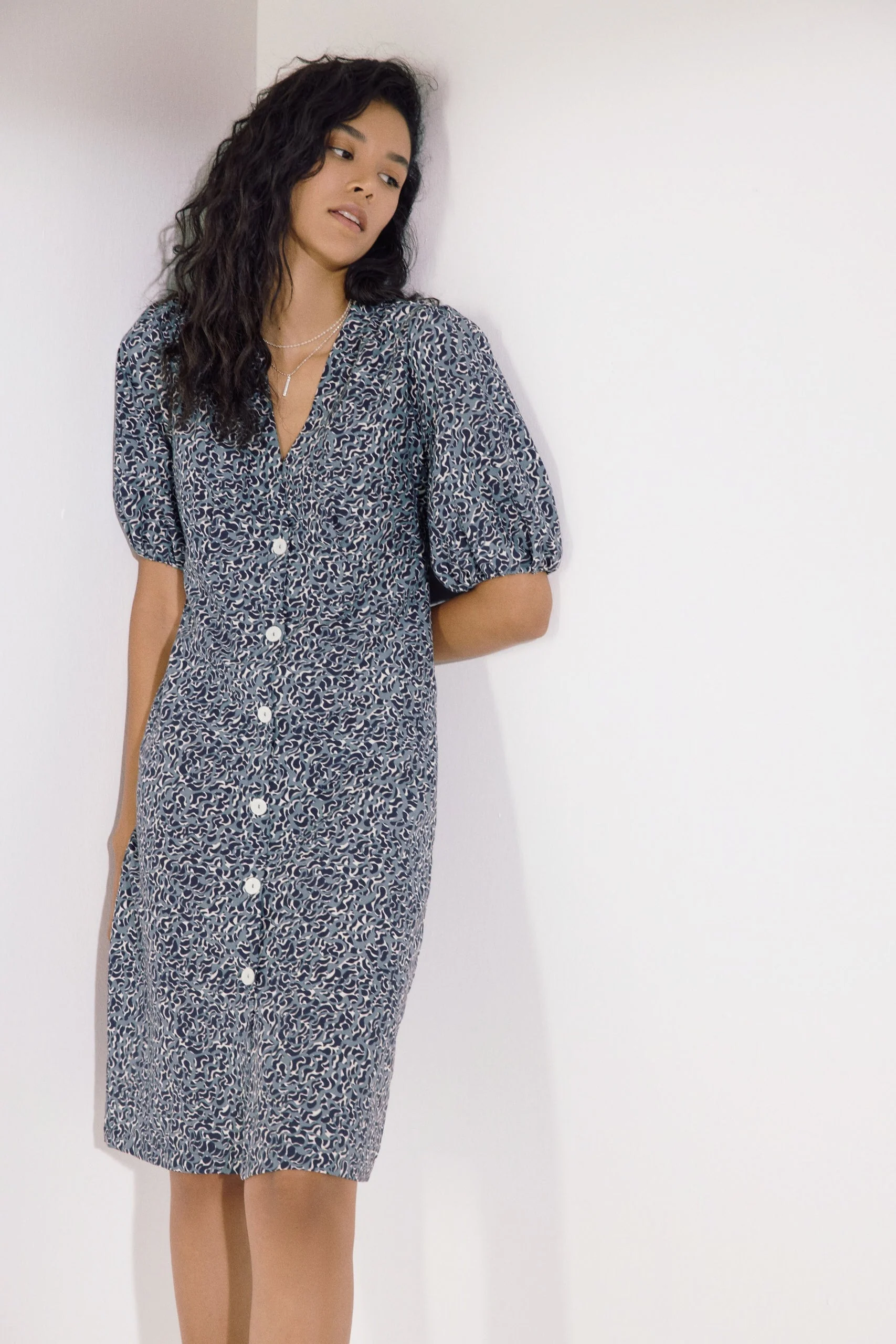 Naxos Button Down Cover up Dress | Navy Blue - Image 2
