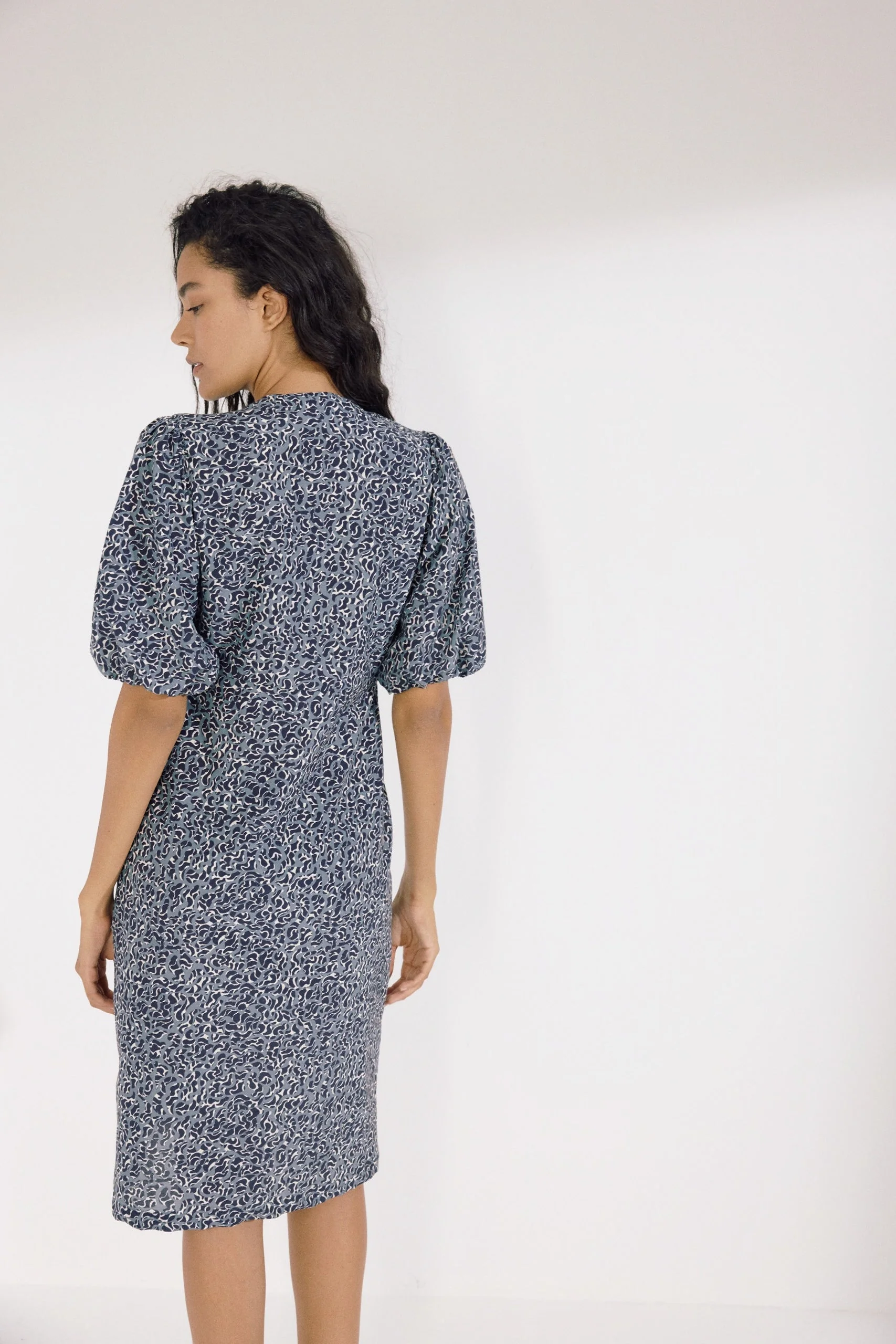 Naxos Button Down Cover up Dress | Navy Blue - Image 3