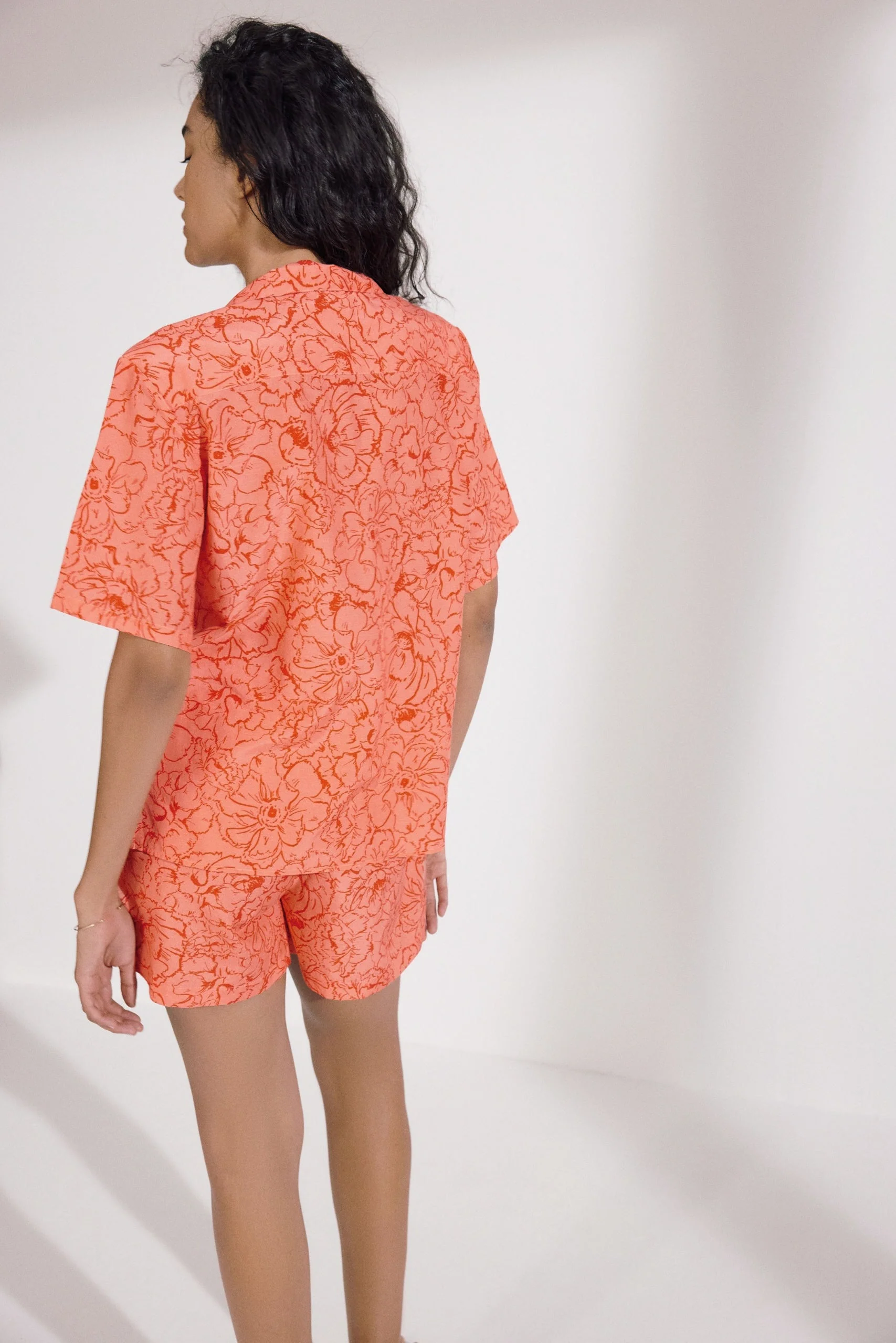 Palm Beach Camp Shirt Top | Flamingo Poppy - Image 4
