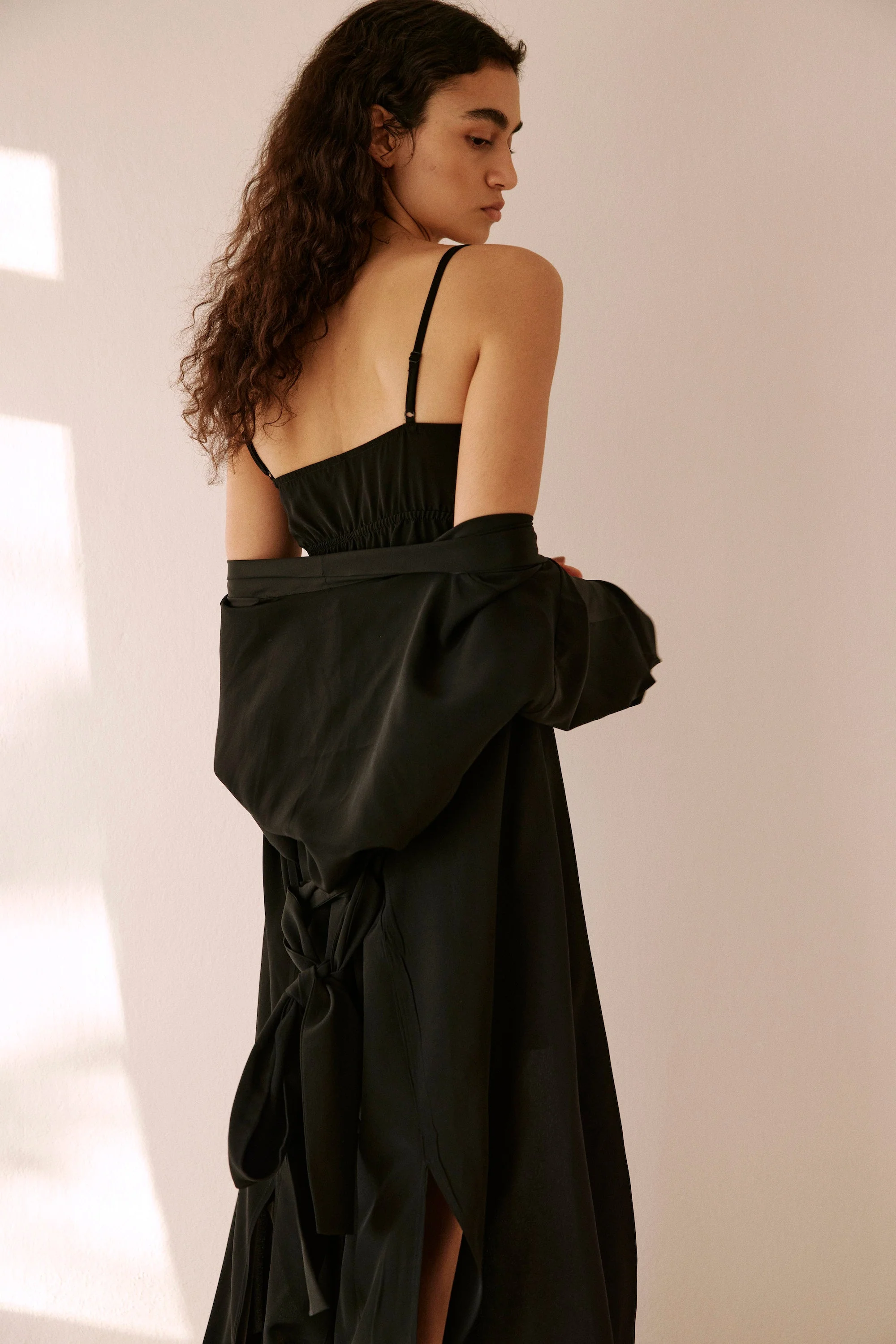 Silk Lounge Chemise | Black - Image 5