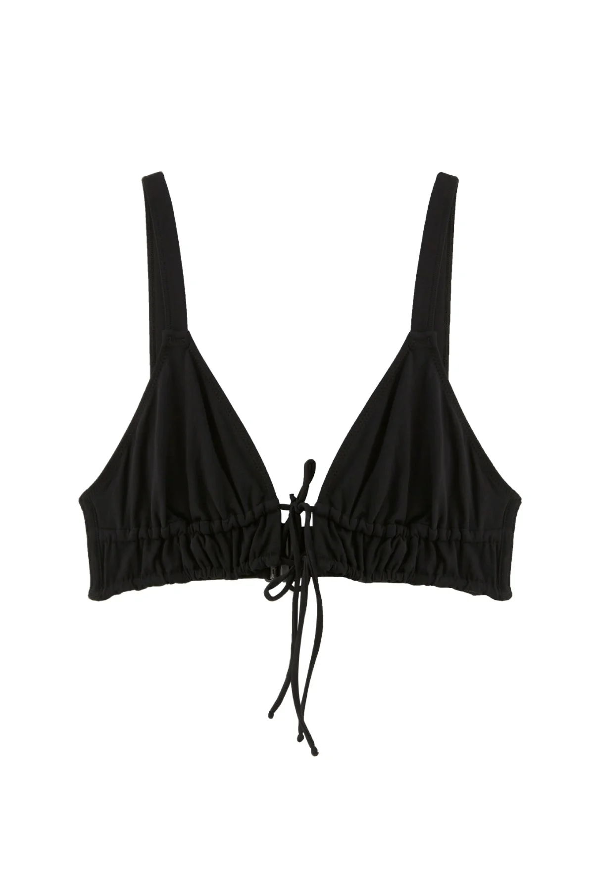Tori Triangle Tie Detailed Bikini Top | Black