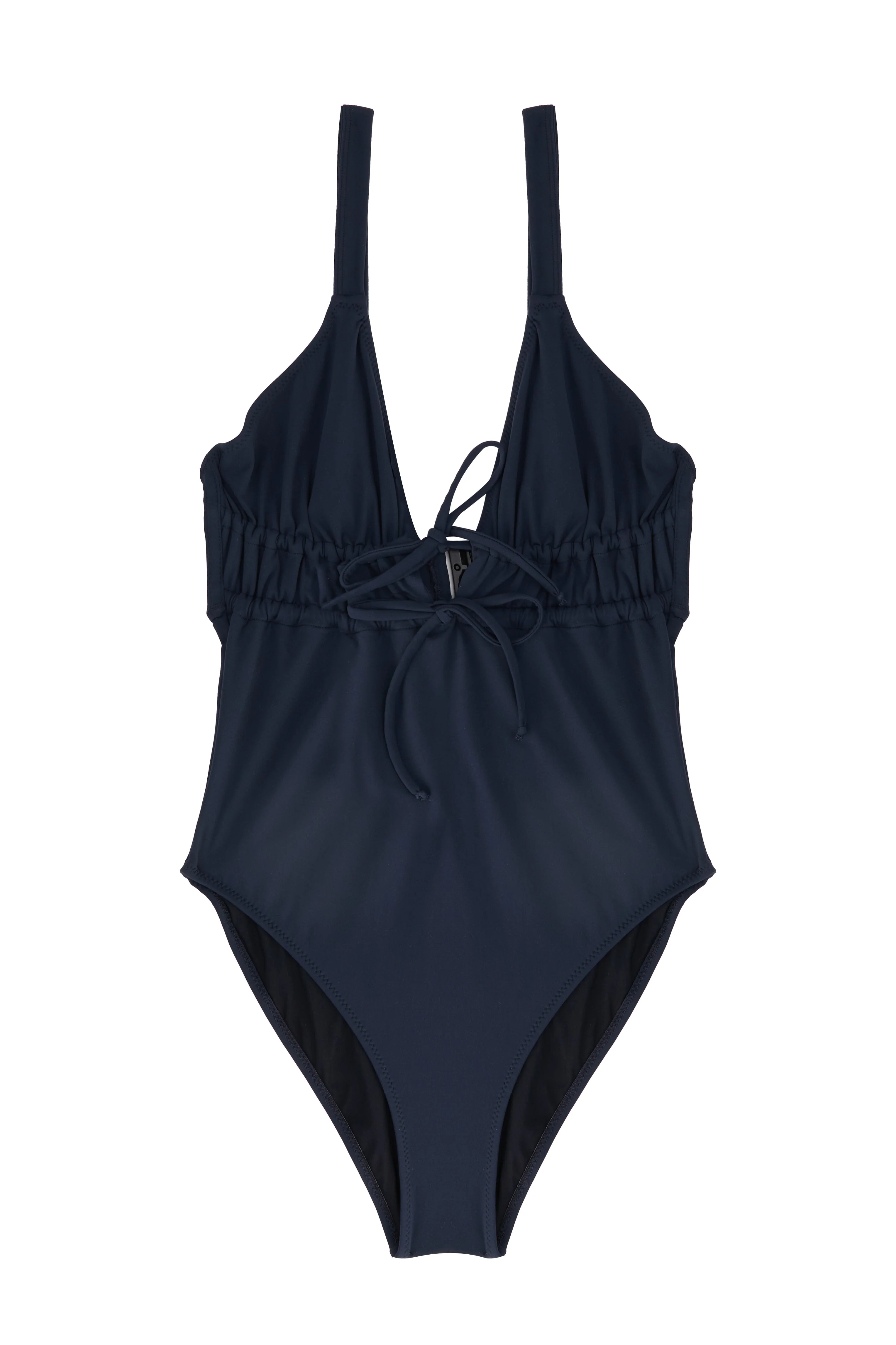 Tori Triangle Tie Detailed One Piece Suit | Deep Blue