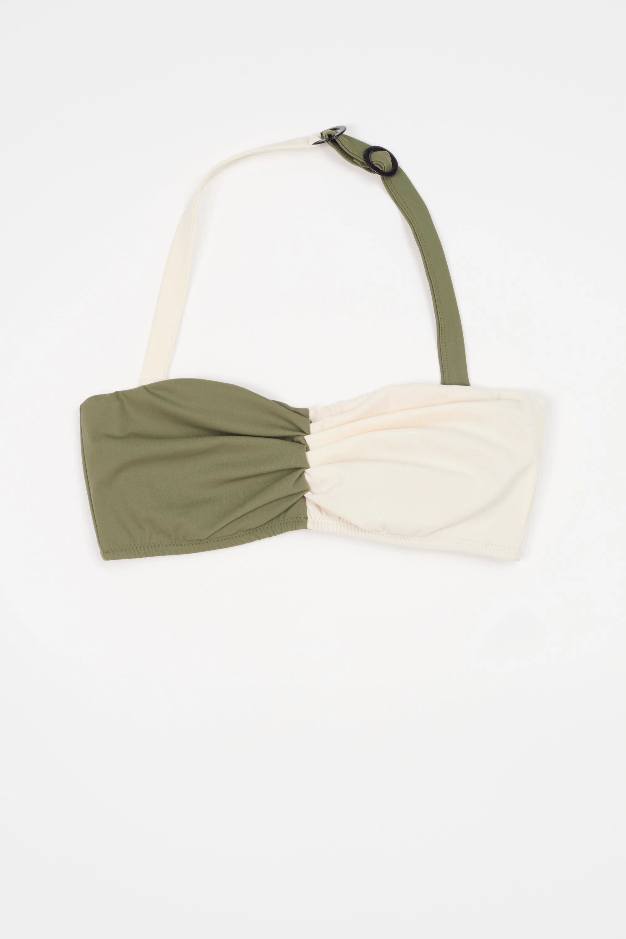 Paros Strapless Underwire Bikini Top | Olive/Cream