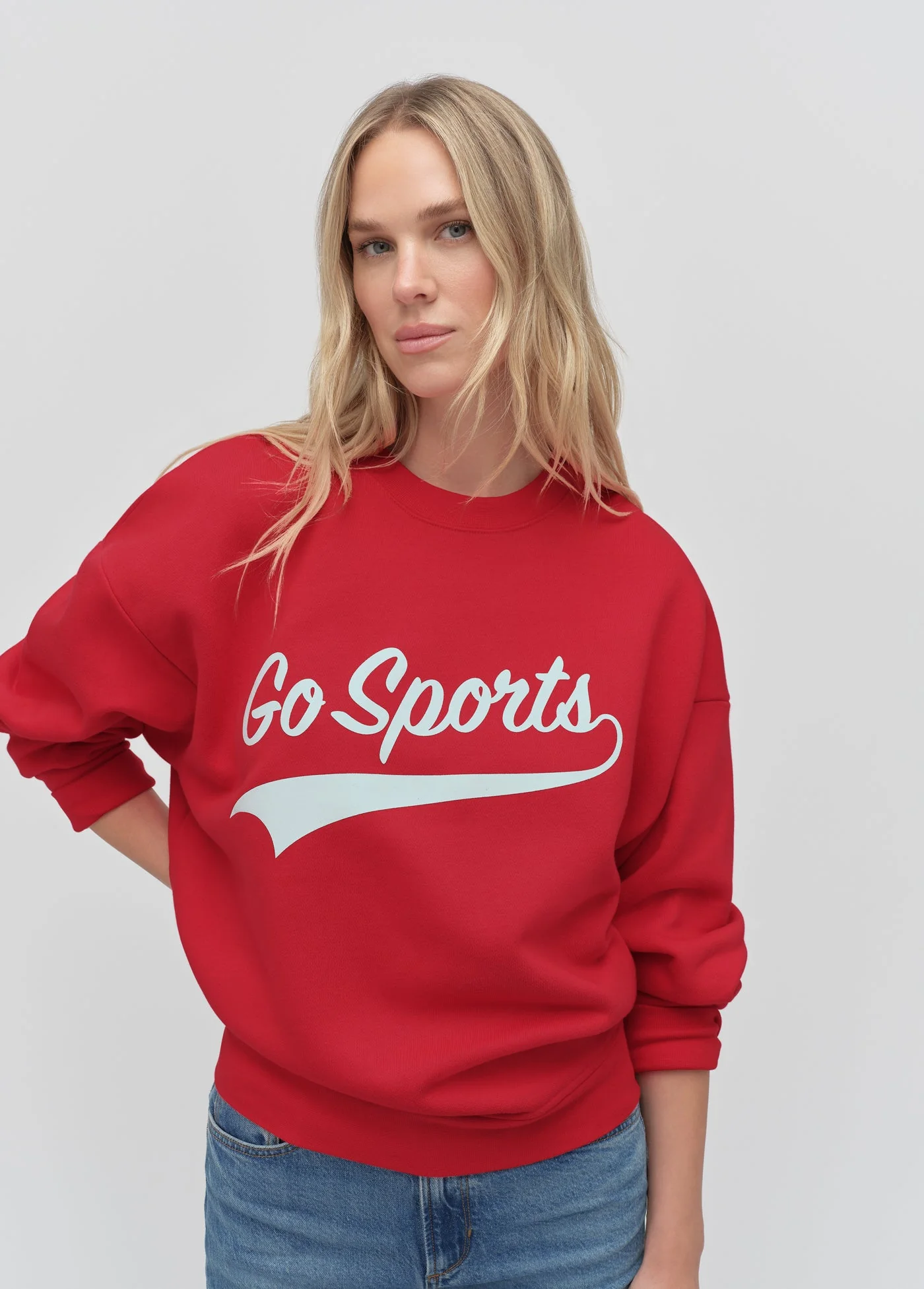 Go Sports Sweatshirt | Red White - Image 2