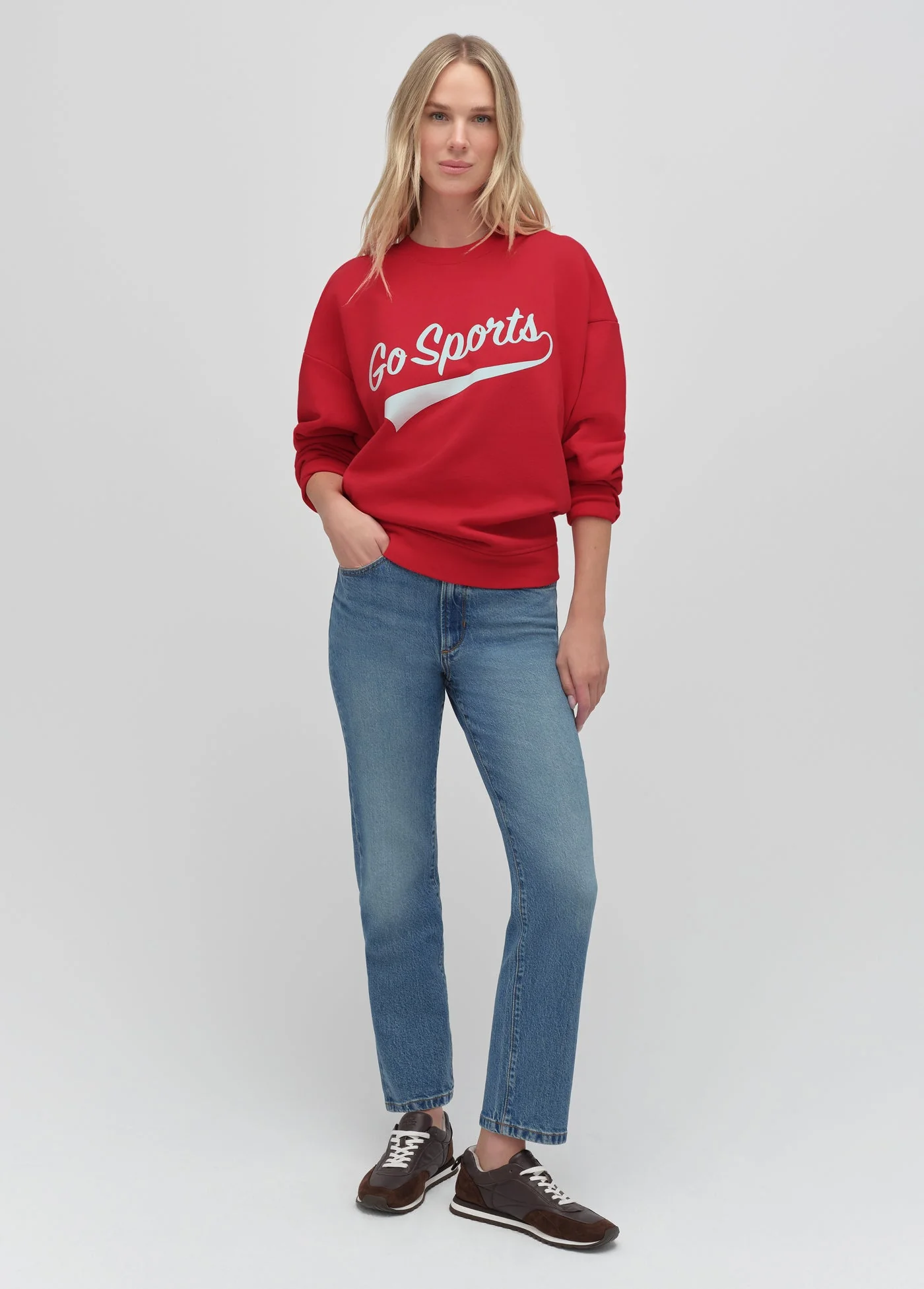 Go Sports Sweatshirt | Red White - Image 3