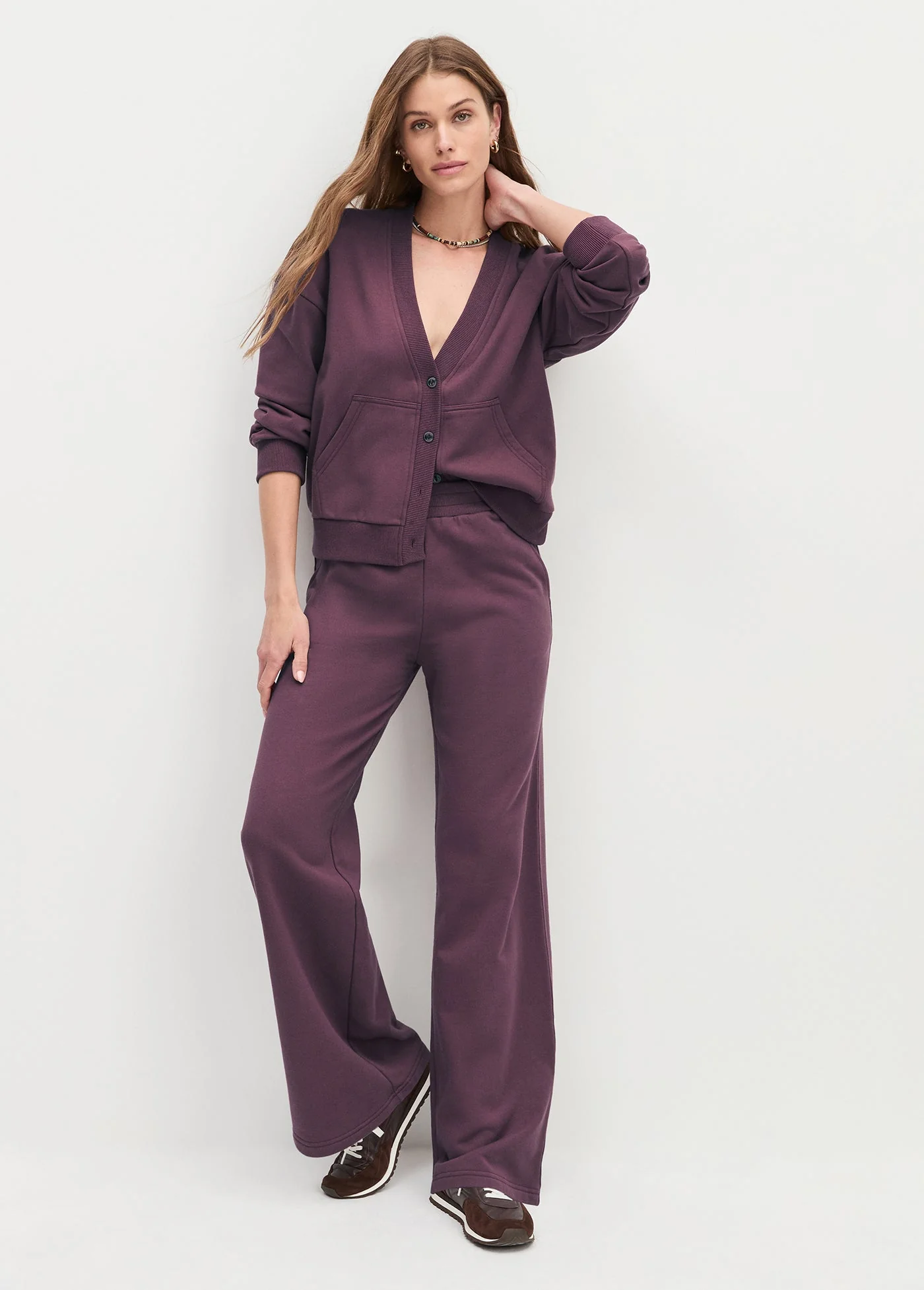 The Boxer Wide Leg | Burgundy Dahlia - Image 2