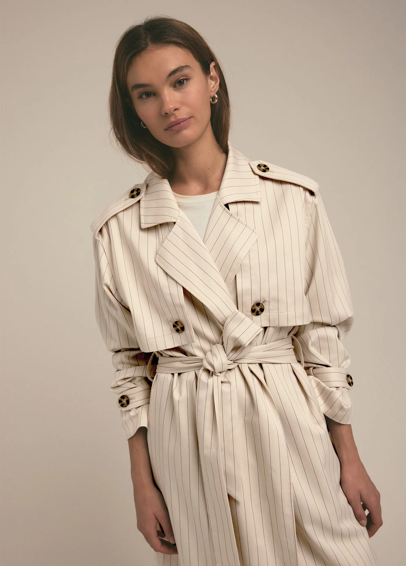 The Charles Trench | Warm Sand Pinstripe - Image 2