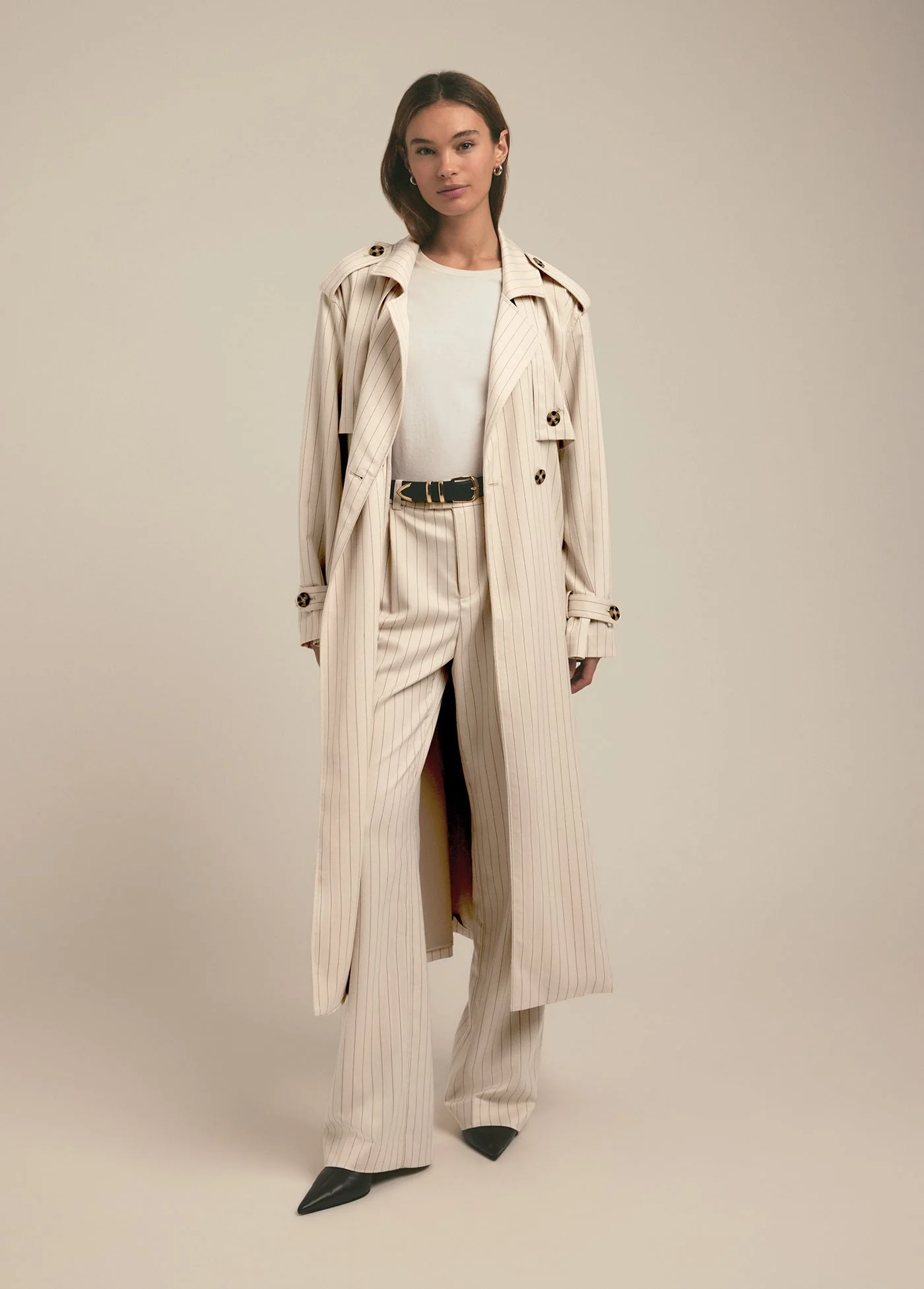 The Charles Trench | Warm Sand Pinstripe - Image 3