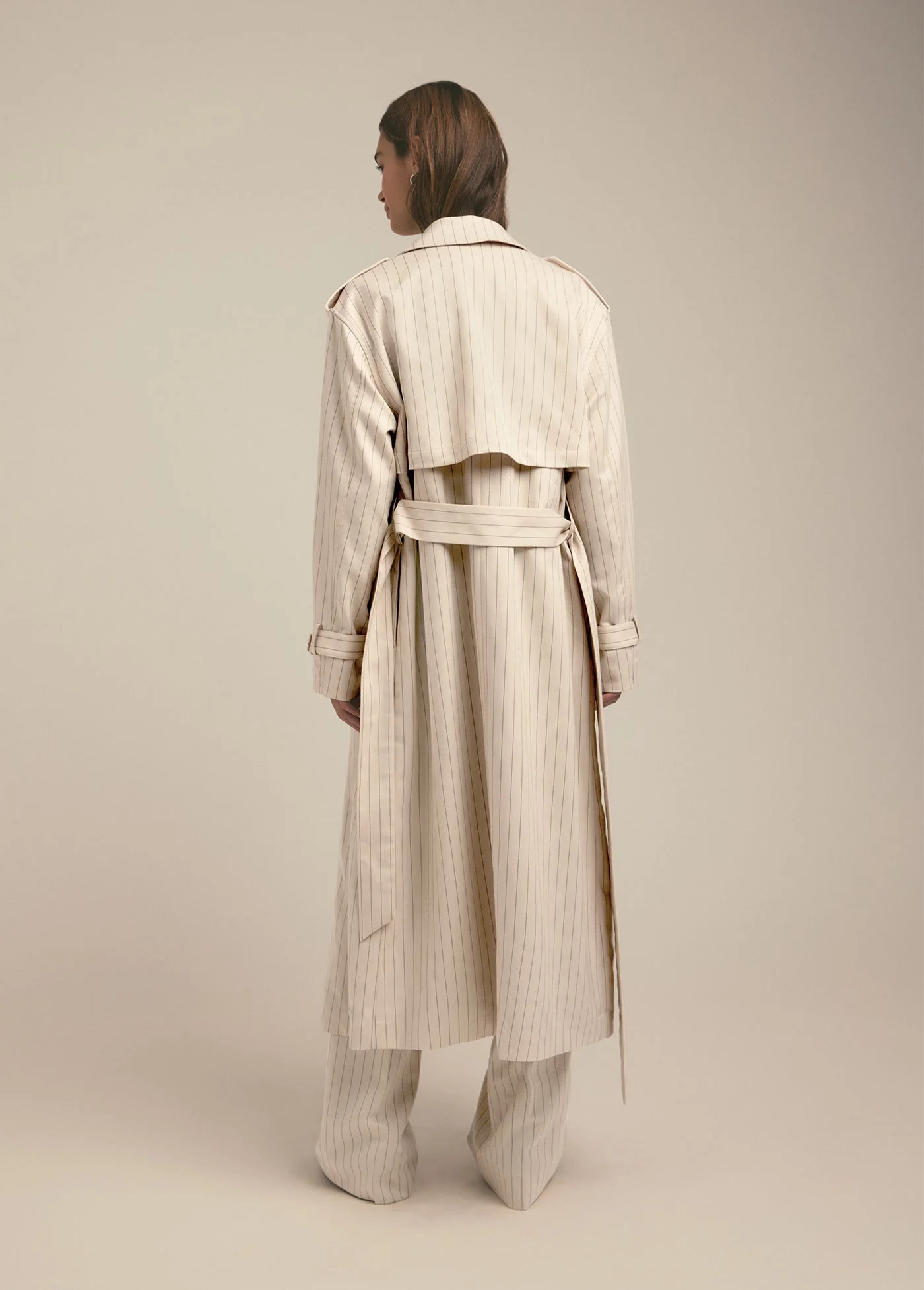 The Charles Trench | Warm Sand Pinstripe - Image 5