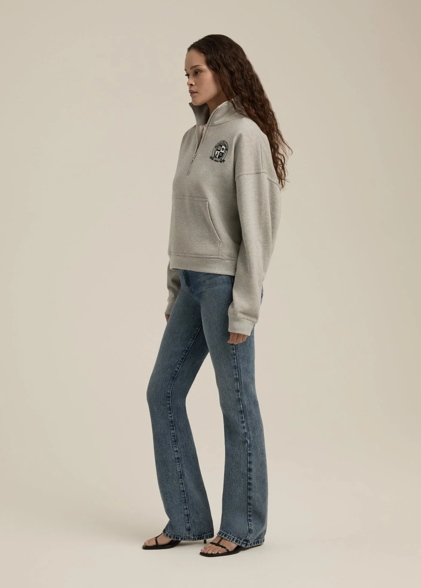 The Coaches Half Zip Jacket | Heather Grey - Image 3