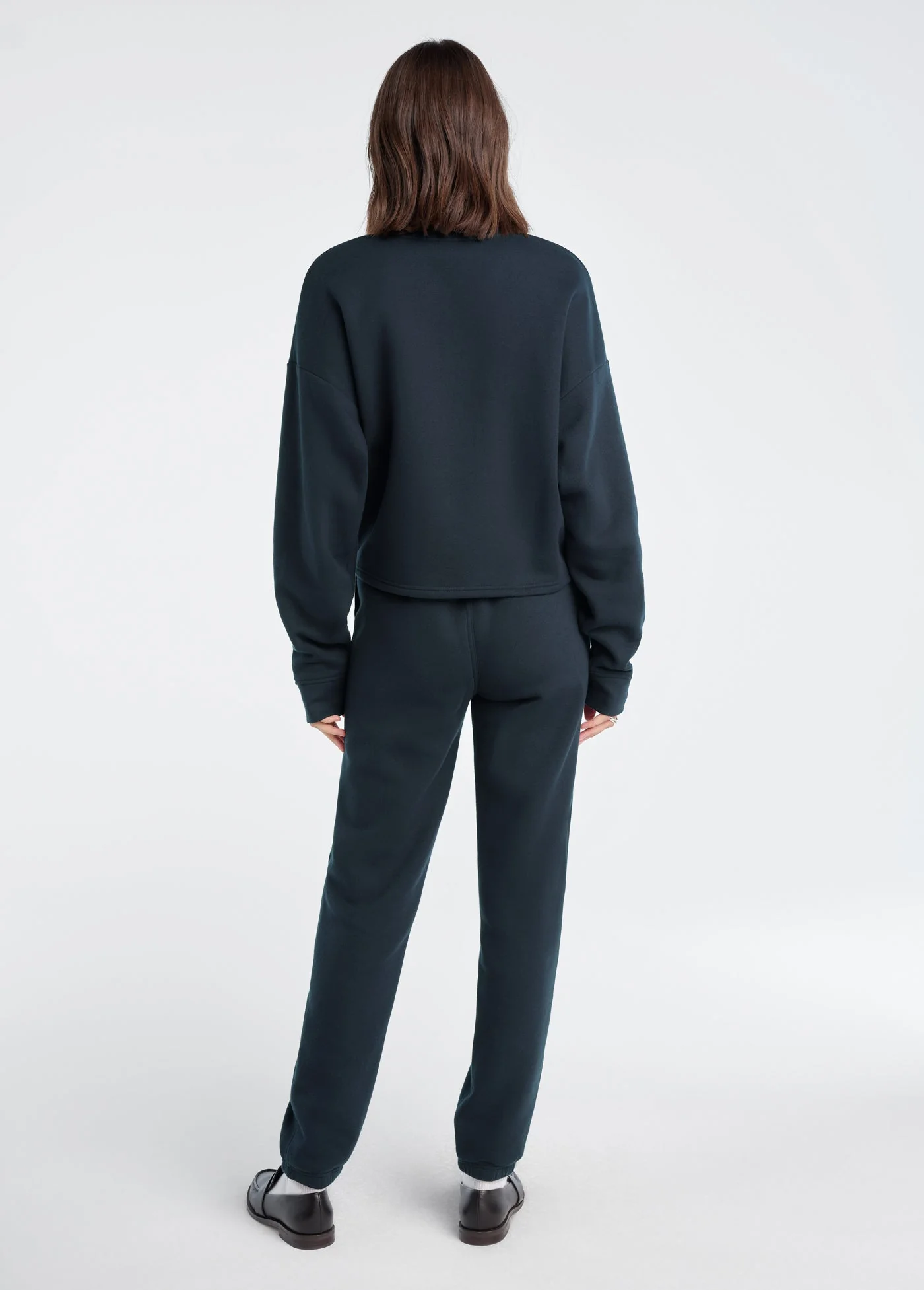 The Cropped Favorite Daughter Sweatshirt Exclusive | Navy Emerald - Image 5