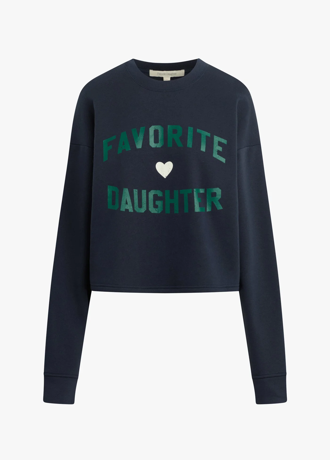 The Cropped Favorite Daughter Sweatshirt Exclusive | Navy Emerald - Image 6