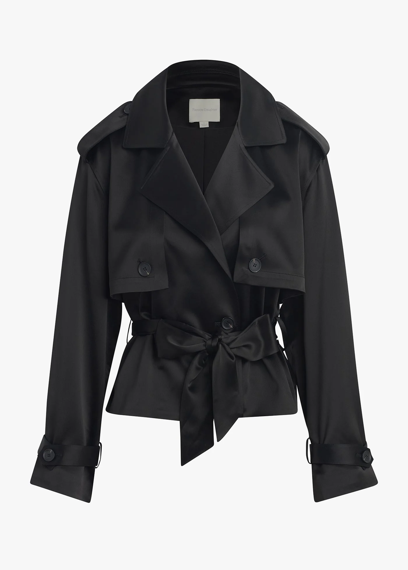 The Cropped Satin Charles Trench | Black Satin - Image 5