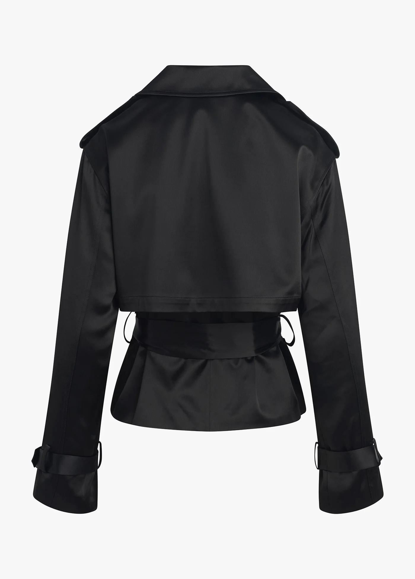 The Cropped Satin Charles Trench | Black Satin - Image 6