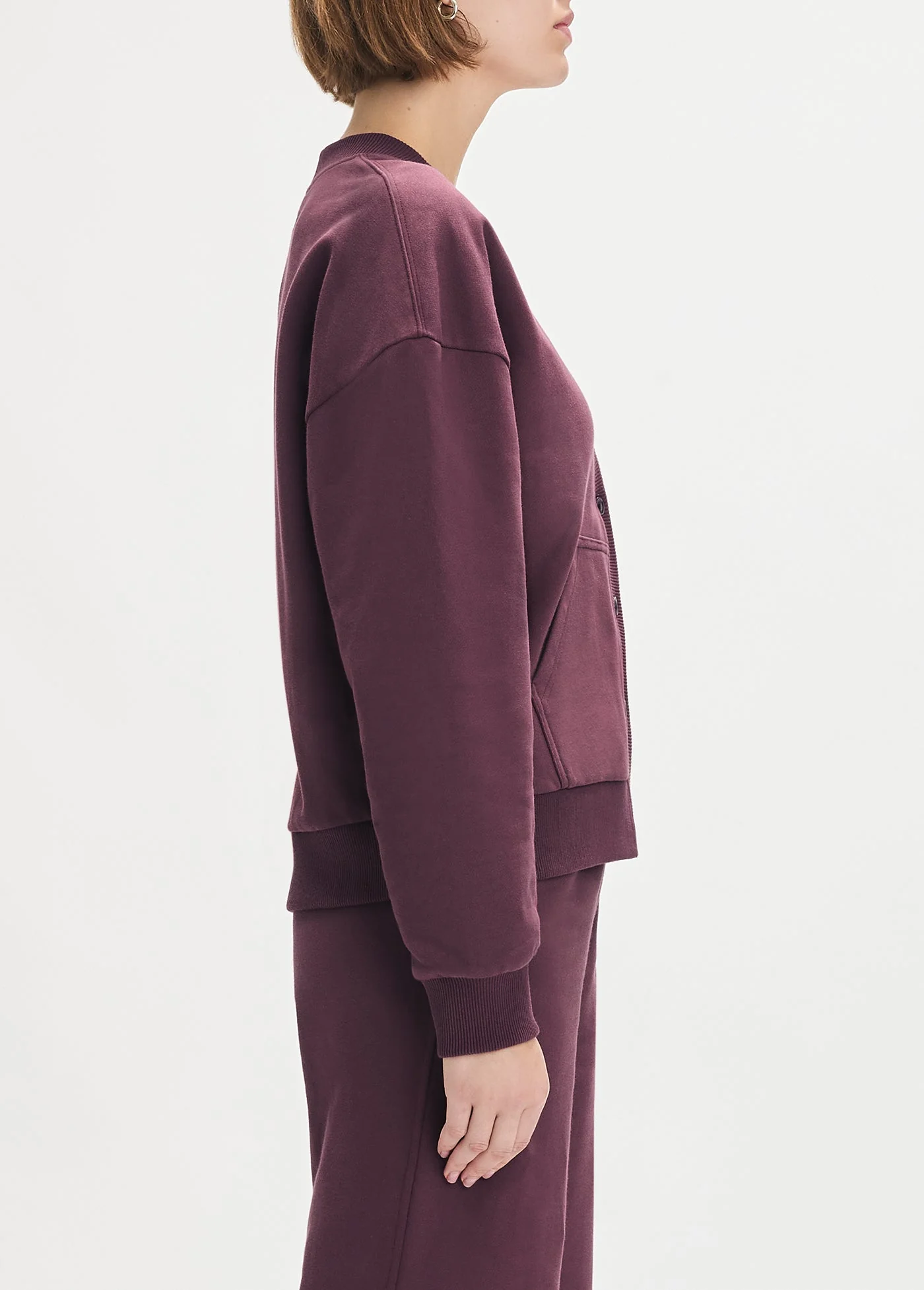 The Cutesy Crop Cardigan | Burgundy Dahlia - Image 5