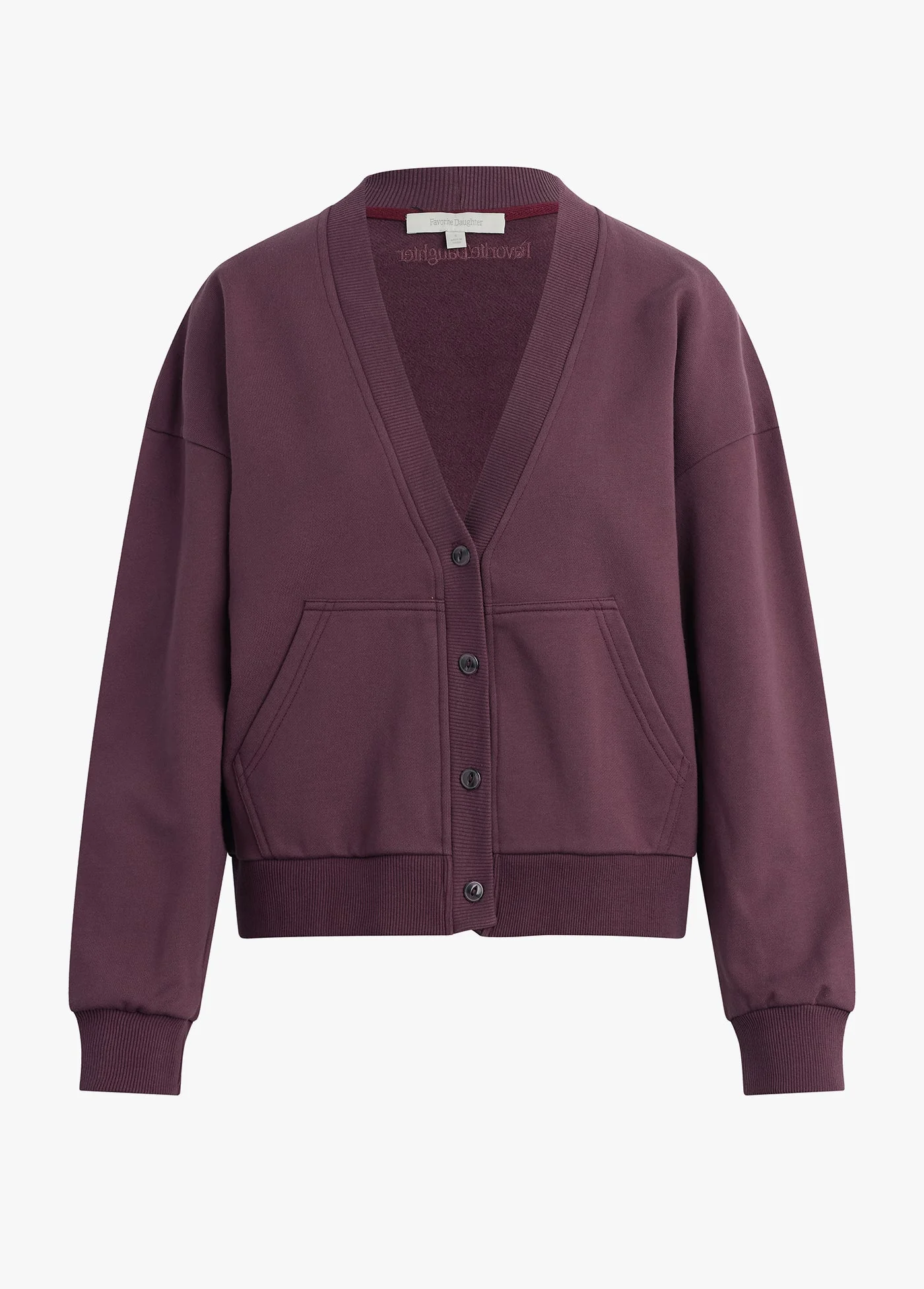 The Cutesy Crop Cardigan | Burgundy Dahlia - Image 8