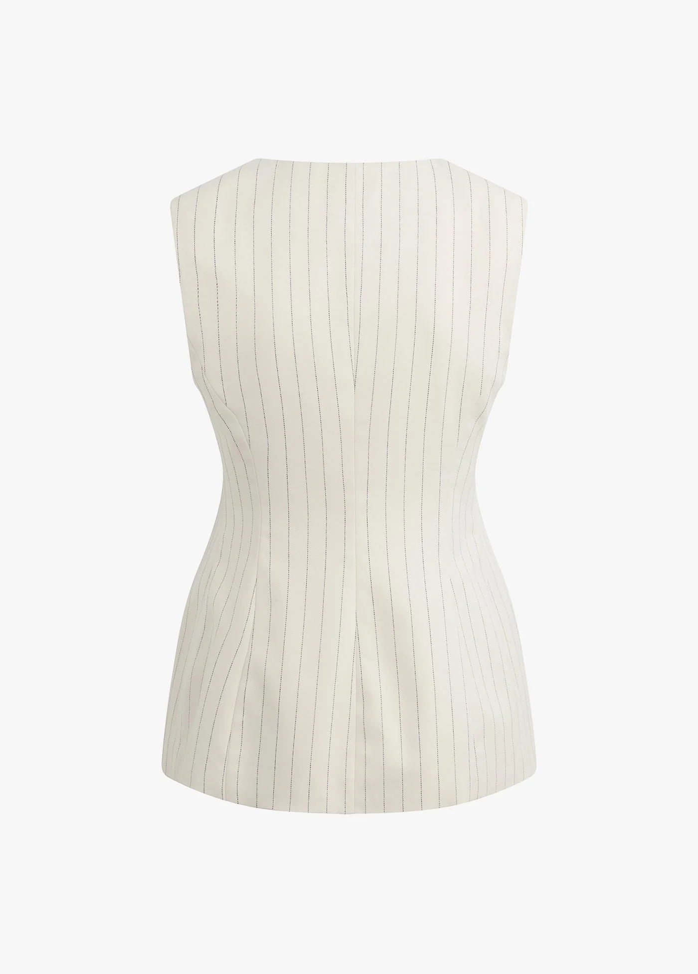 The Diana Vest | Ivory Navy Pinstripe - Image 8