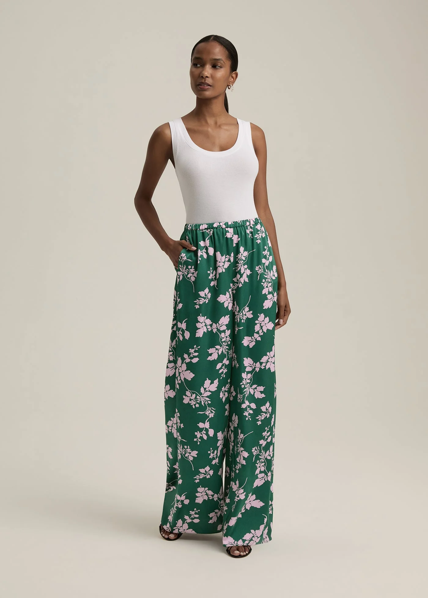 The Effortless Wide Leg Pant | Emerald Floral - Image 3
