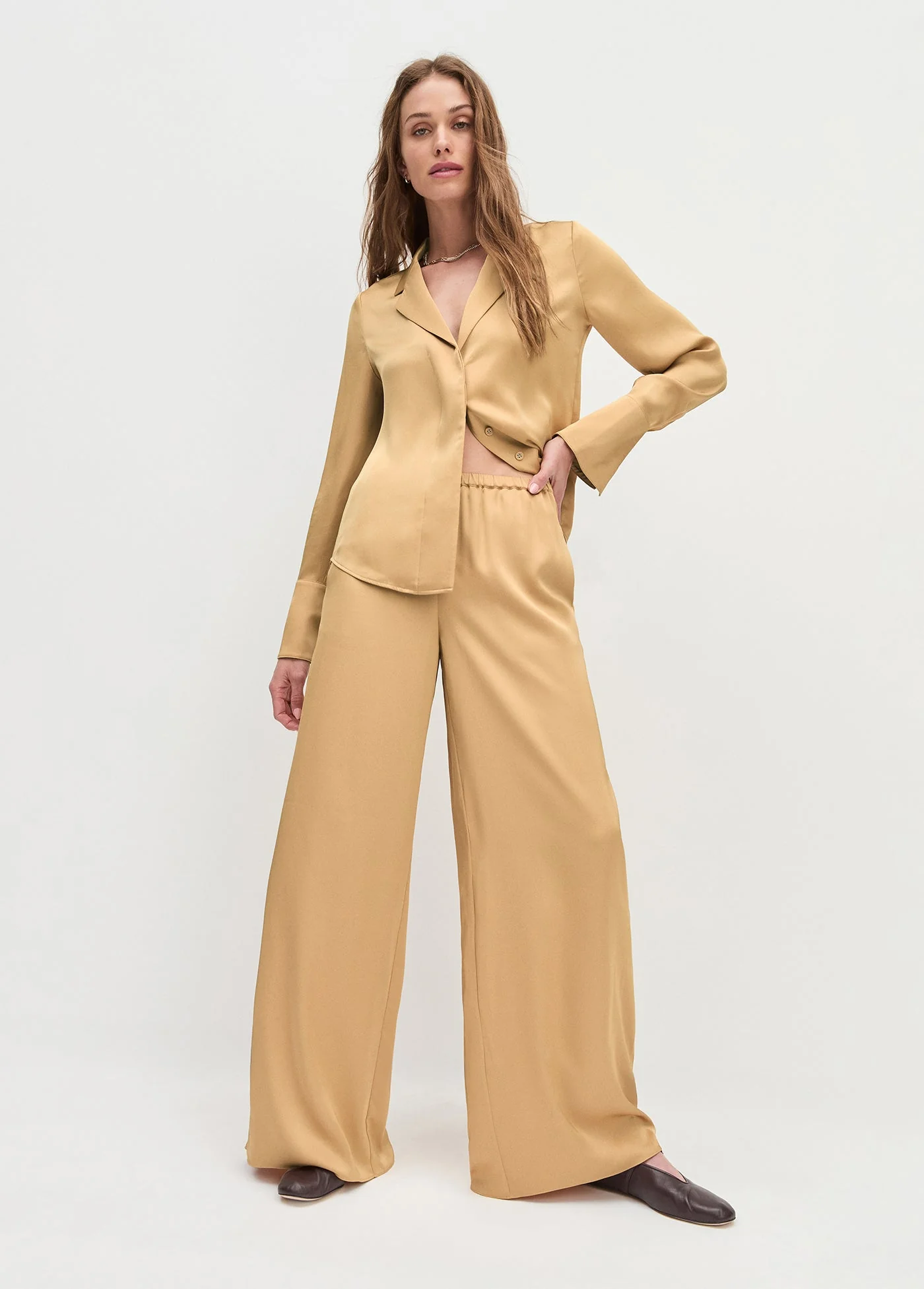 The Effortless Wide Leg Pant | Palomino Gold - Image 12