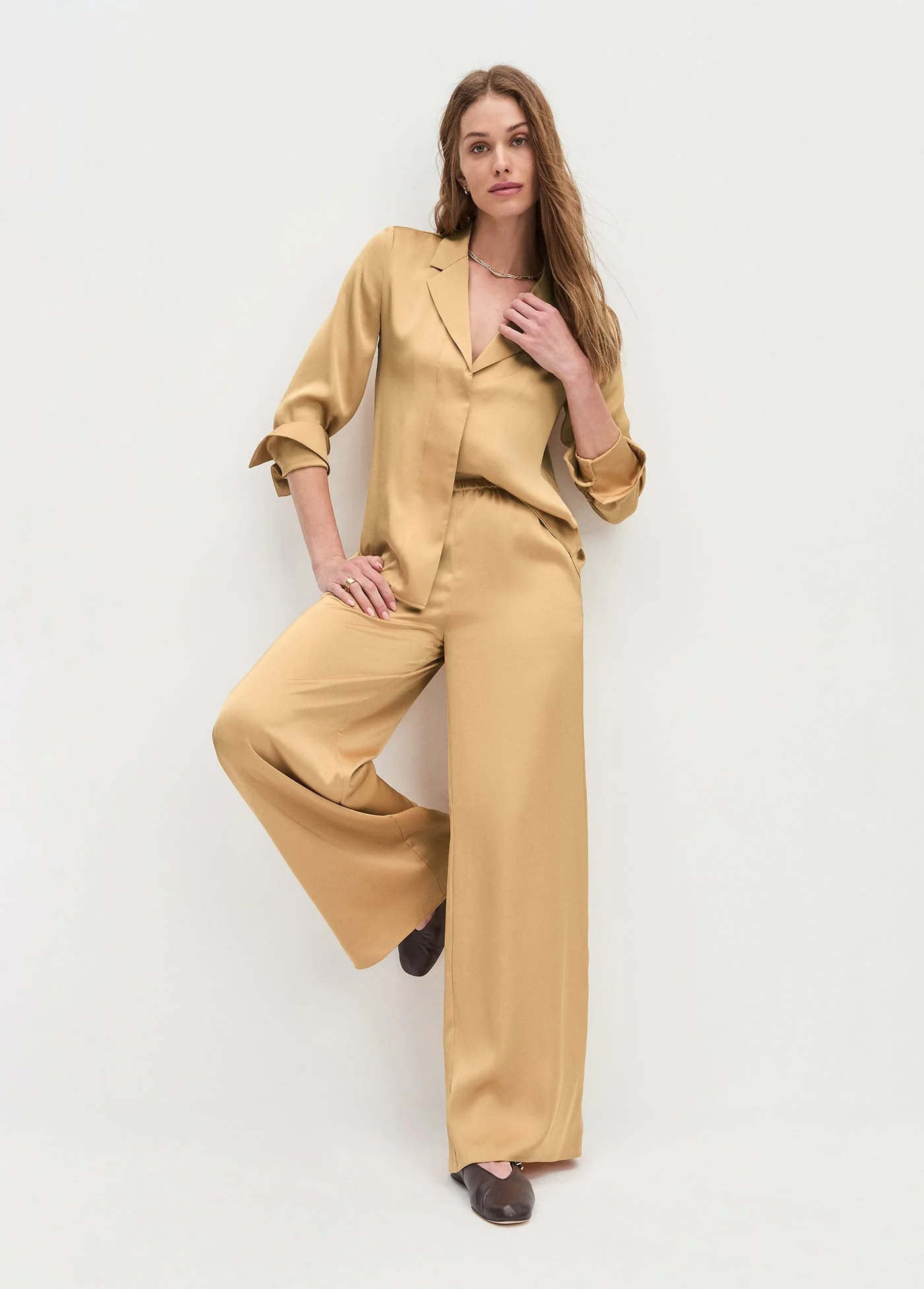 The Effortless Wide Leg Pant | Palomino Gold - Image 2