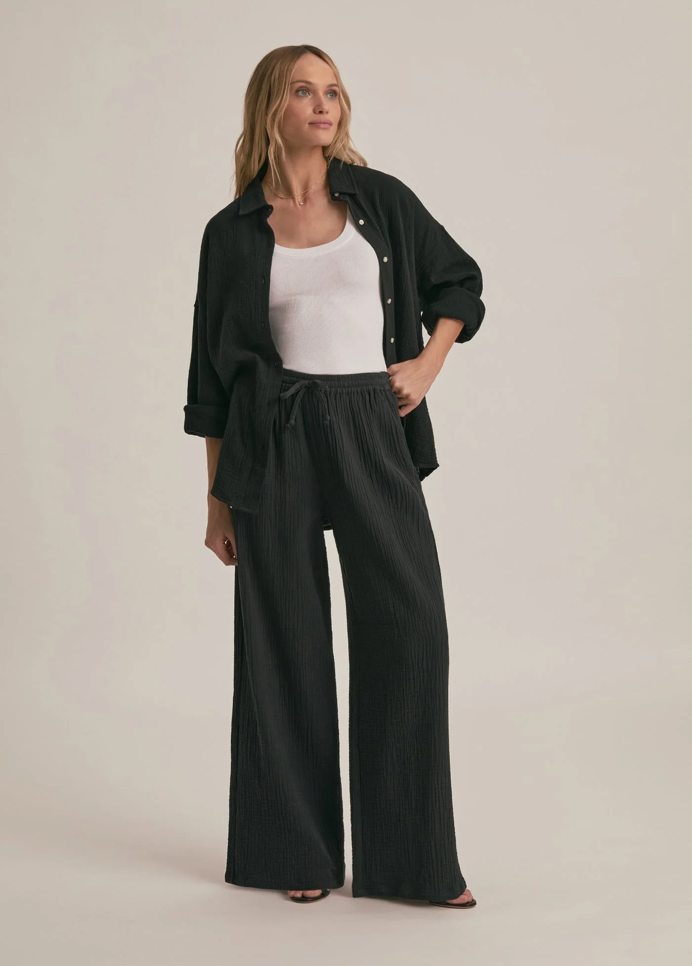 The Ex-Boyfriend Shirt | Black Cotton Gauze - Image 2