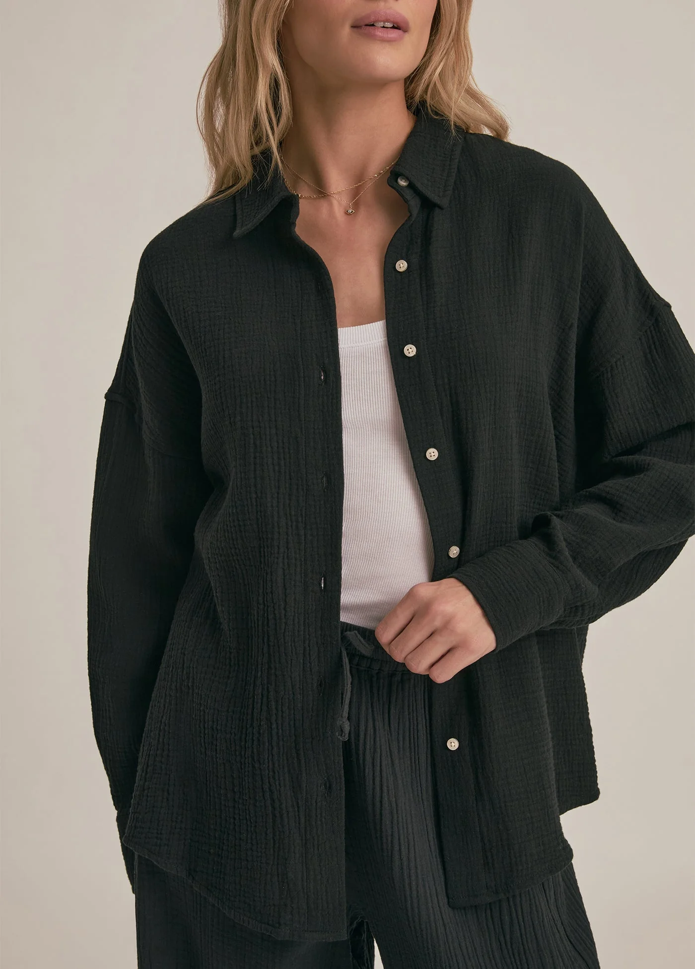 The Ex-Boyfriend Shirt | Black Cotton Gauze - Image 3
