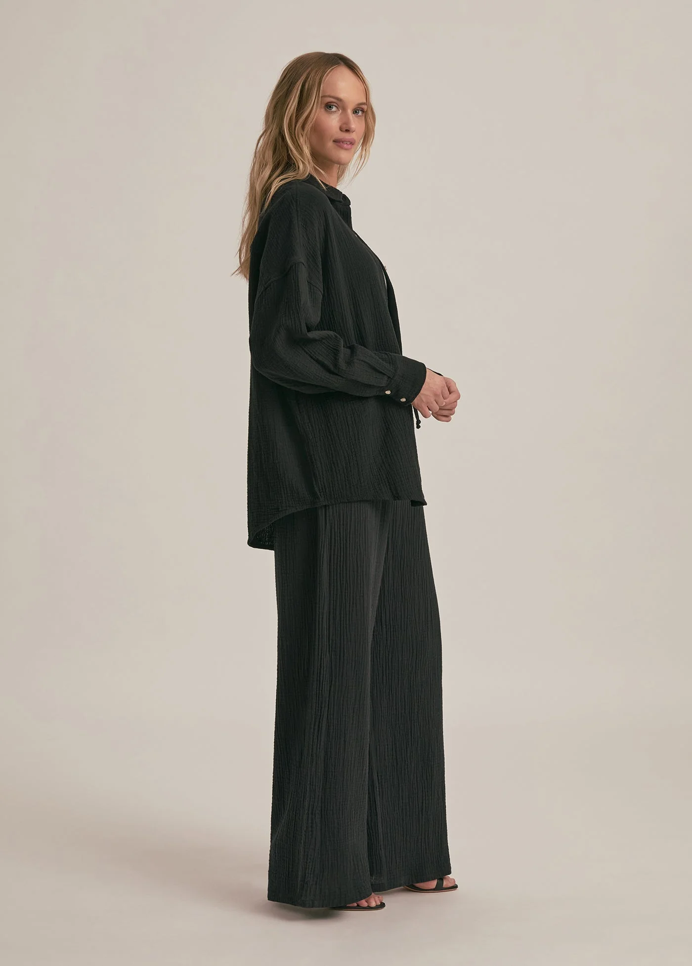 The Ex-Boyfriend Shirt | Black Cotton Gauze - Image 4