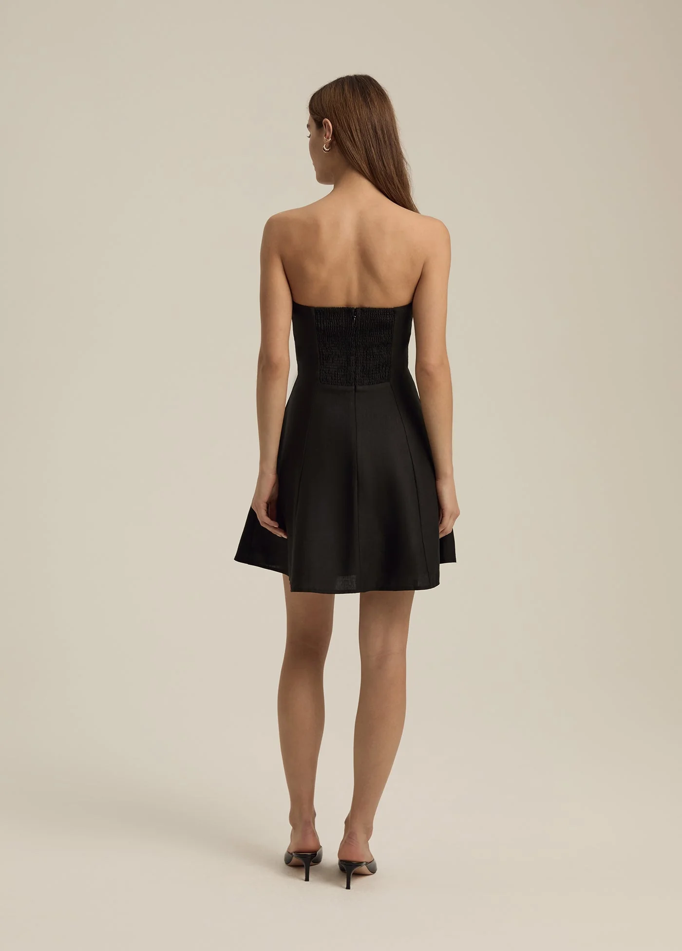 The Favorite Mini Linen Dress | Black - Image 4