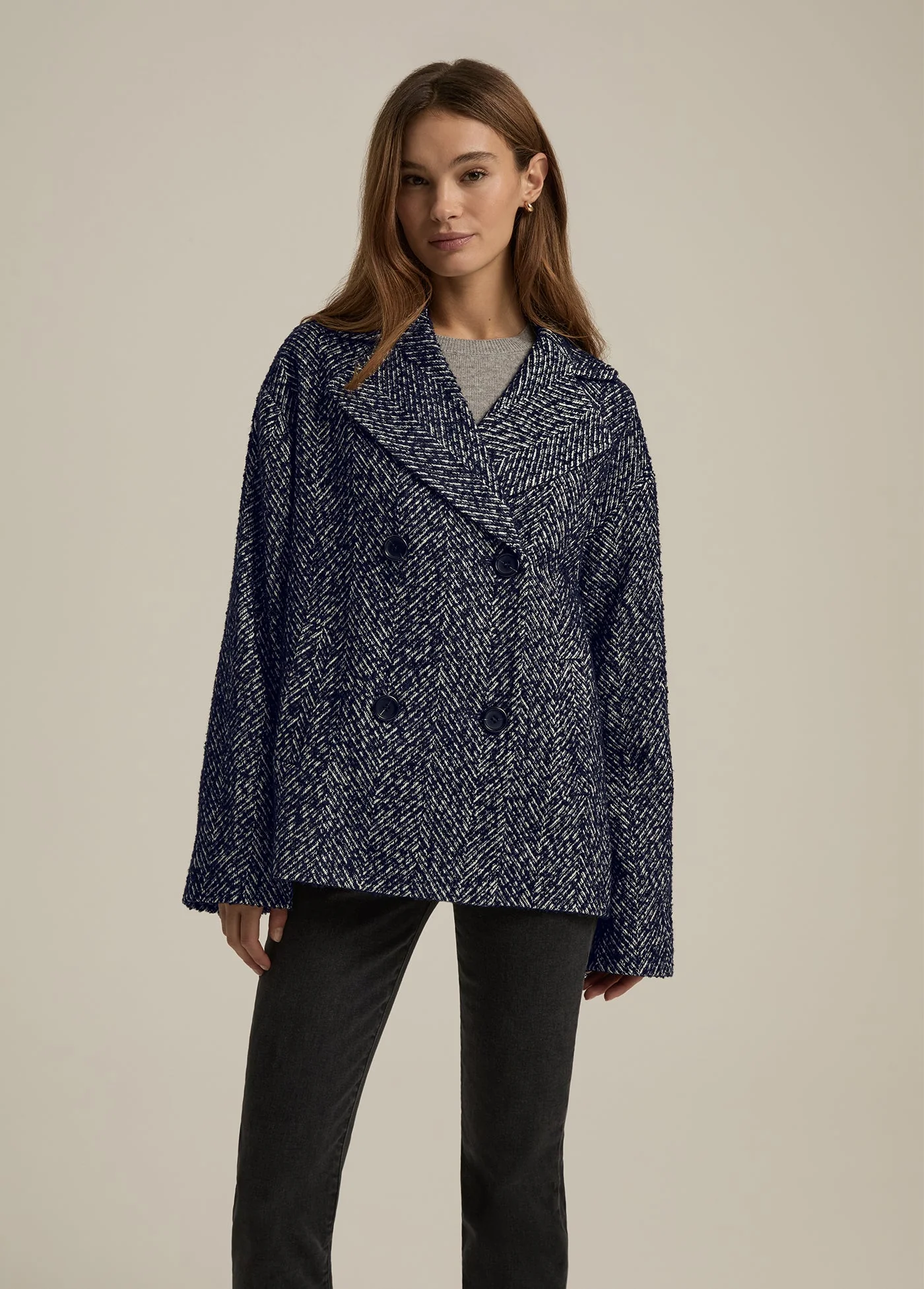The Favorite Peacoat | Navy Herringbone - Image 2