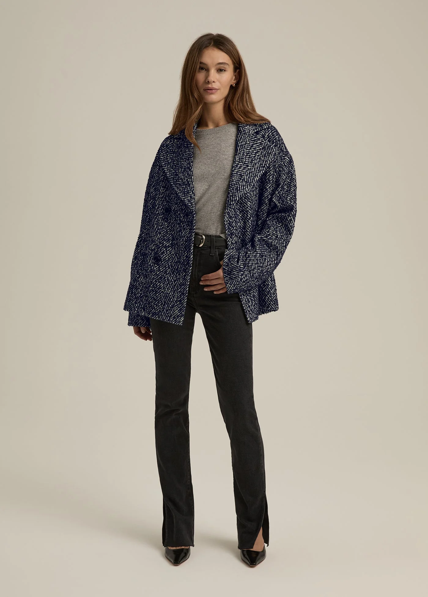 The Favorite Peacoat | Navy Herringbone - Image 3