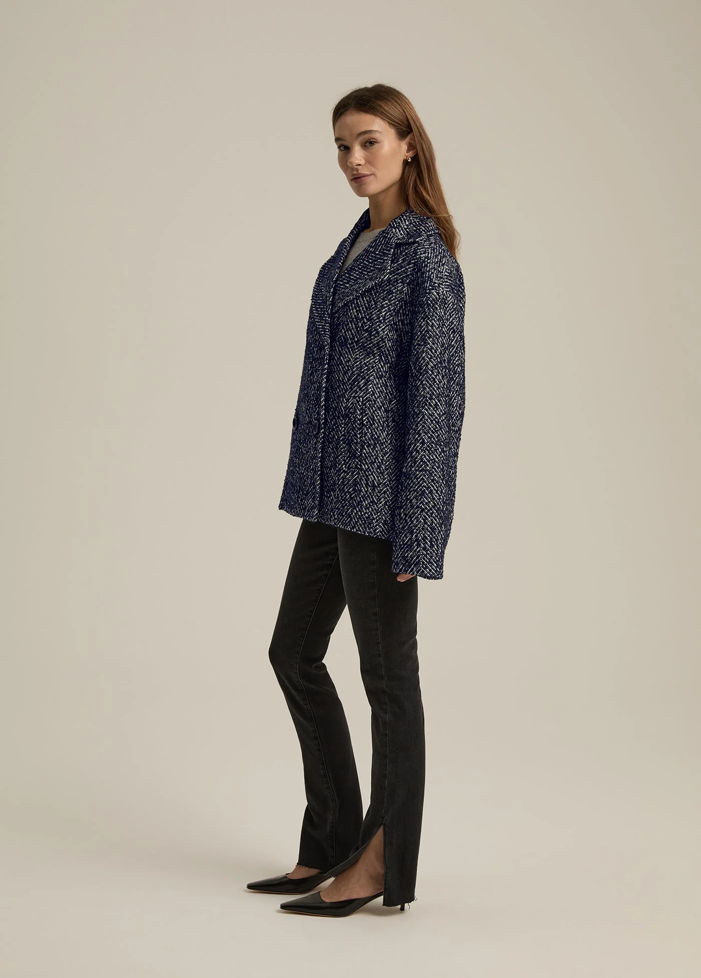 The Favorite Peacoat | Navy Herringbone - Image 4