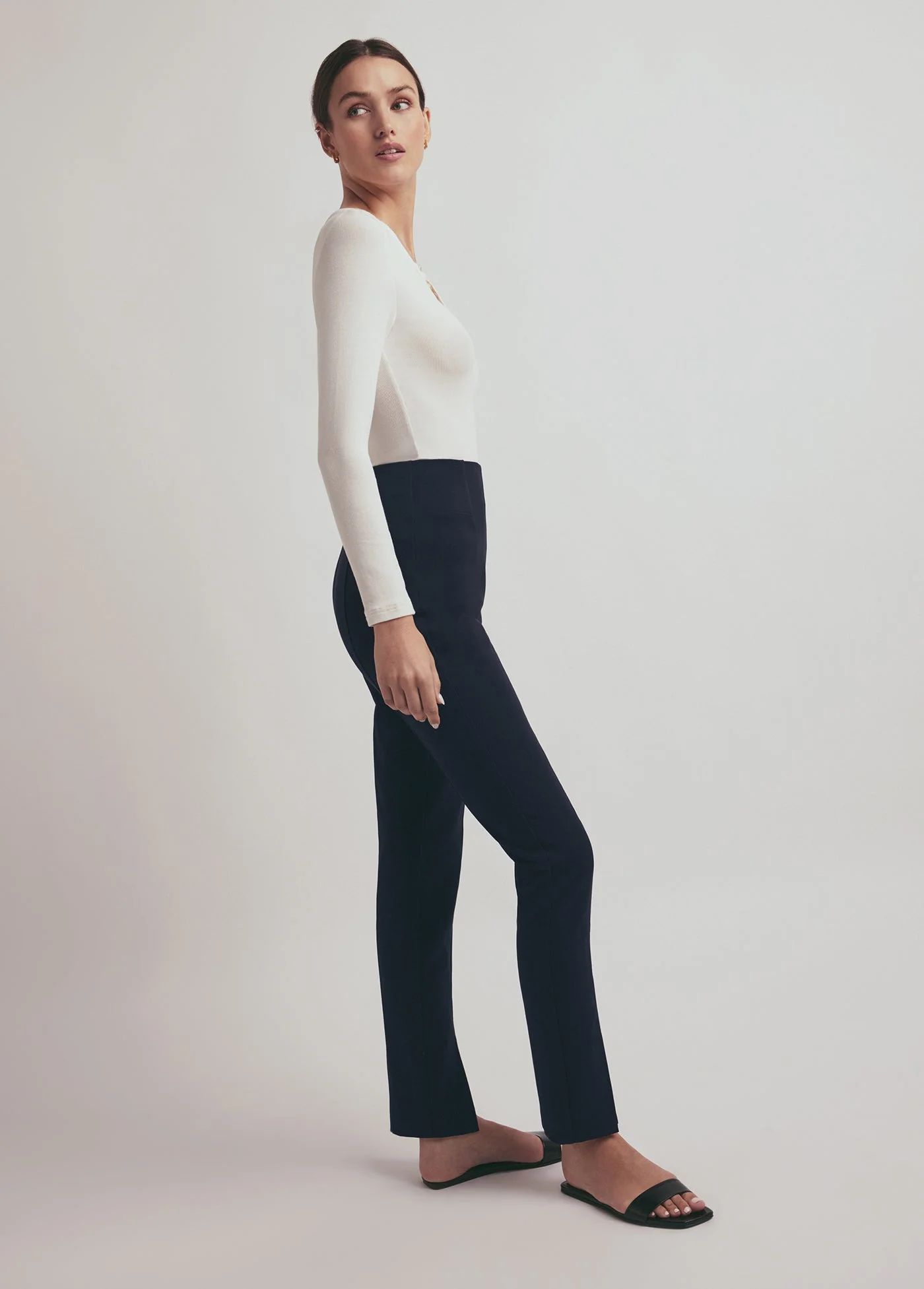 The Henley Ribbed Long Sleeve | White - Image 4