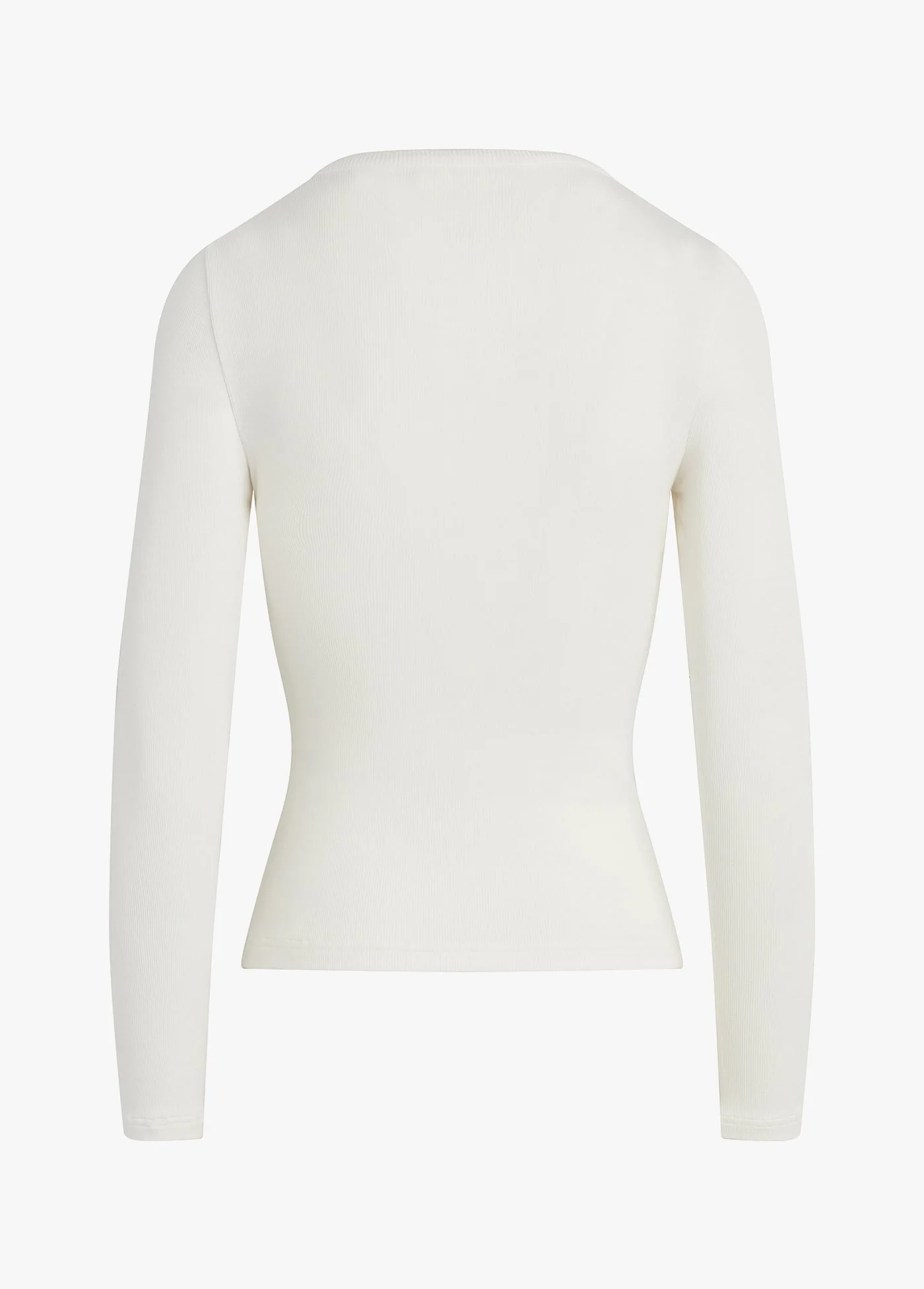 The Henley Ribbed Long Sleeve | White - Image 7
