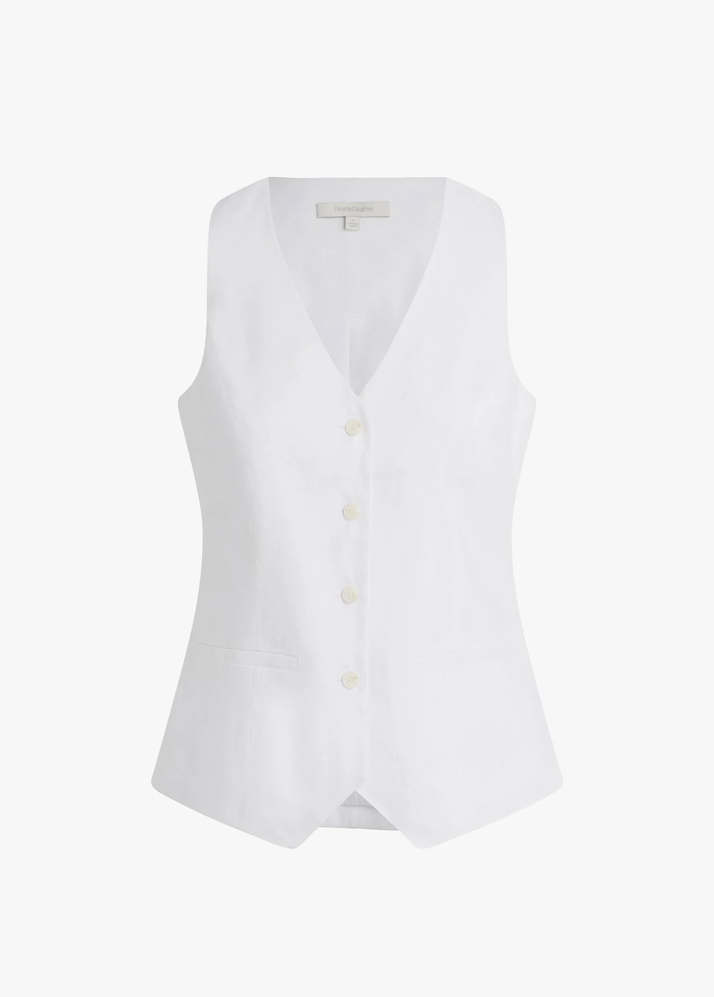 The Jones Linen Vest | Bright White - Image 7