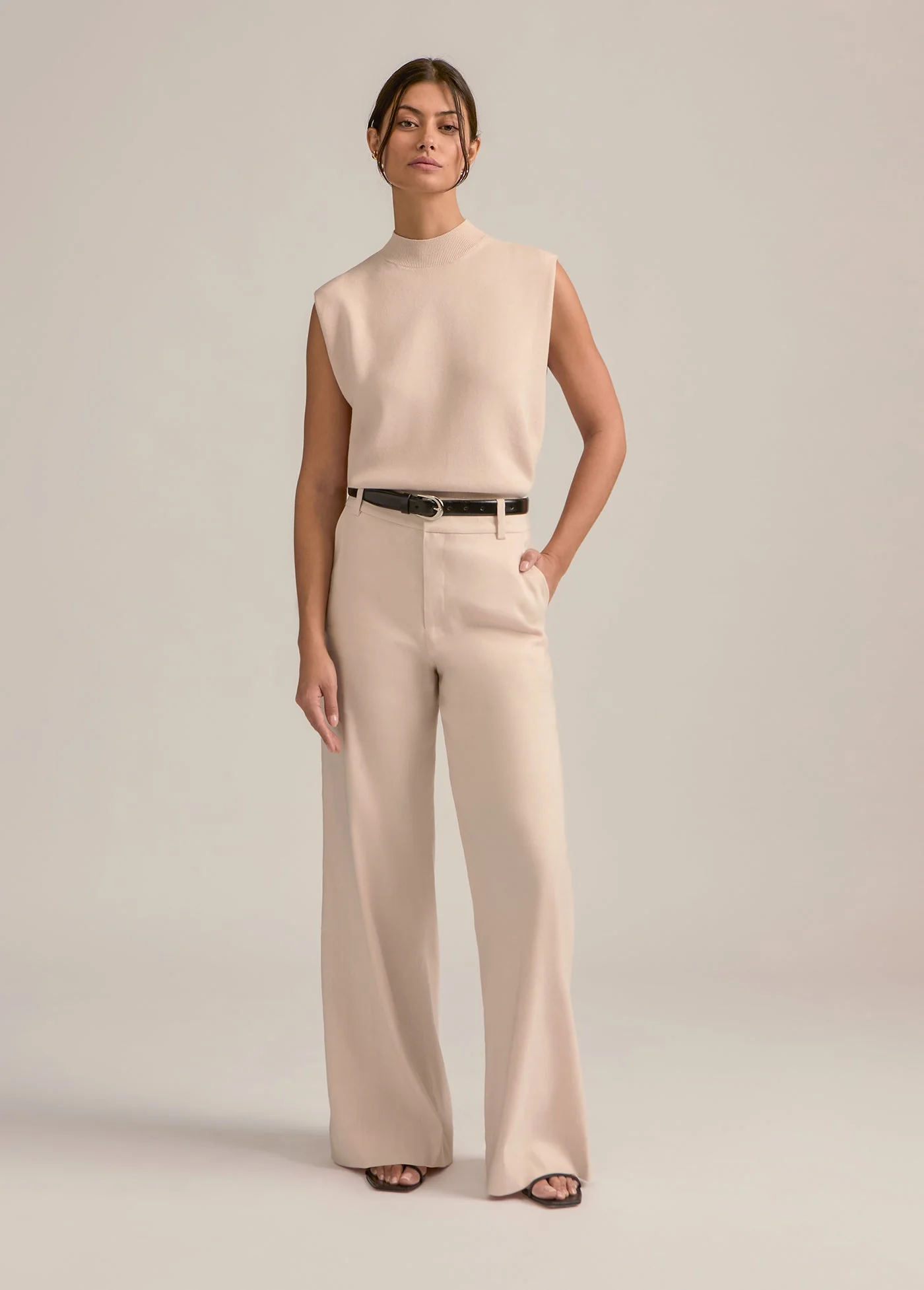 The Jones Linen Wide Leg Pant | Pale Pink - Image 3