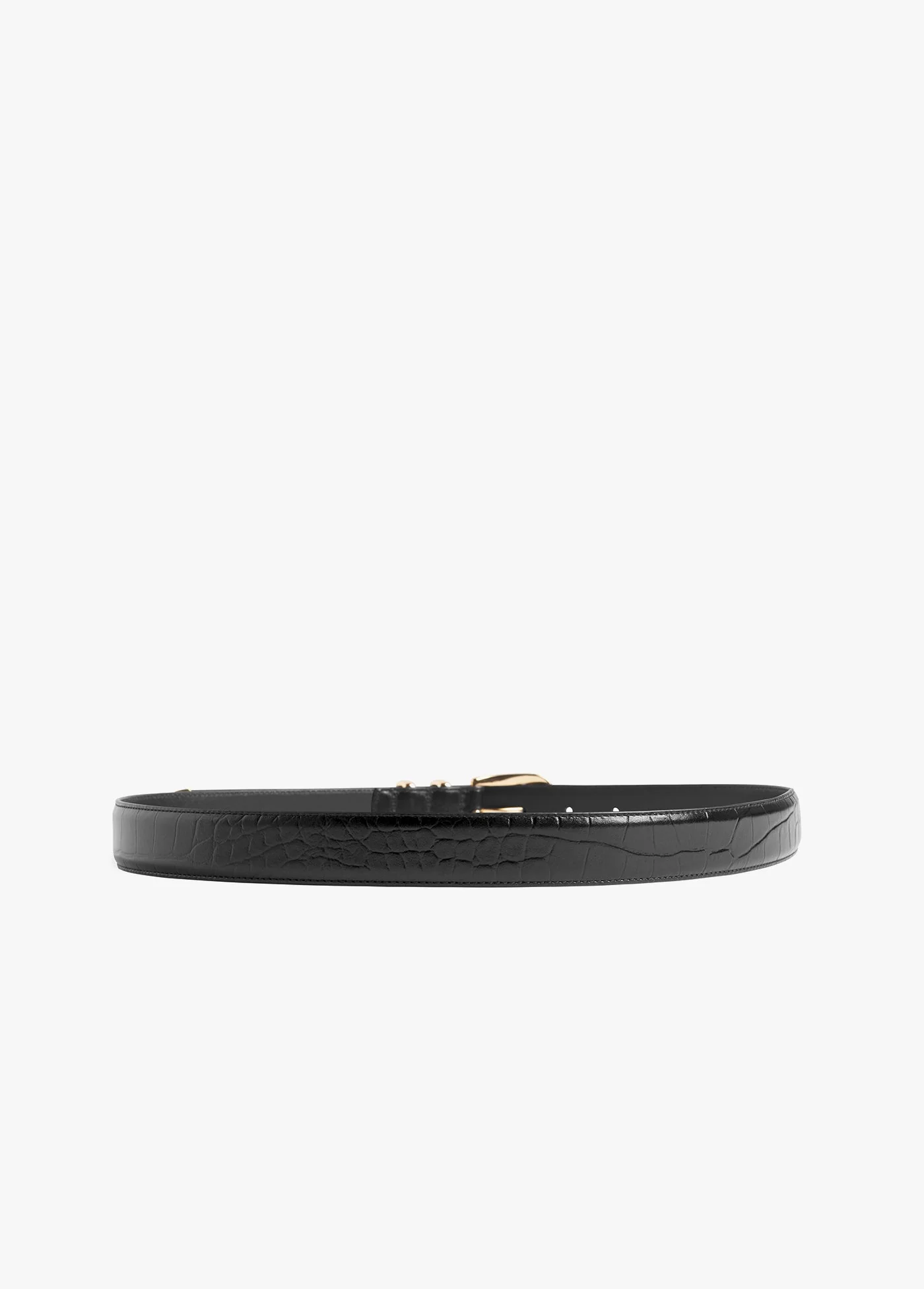 The Jordan Croc Embossed Belt | Black Gold - Image 3