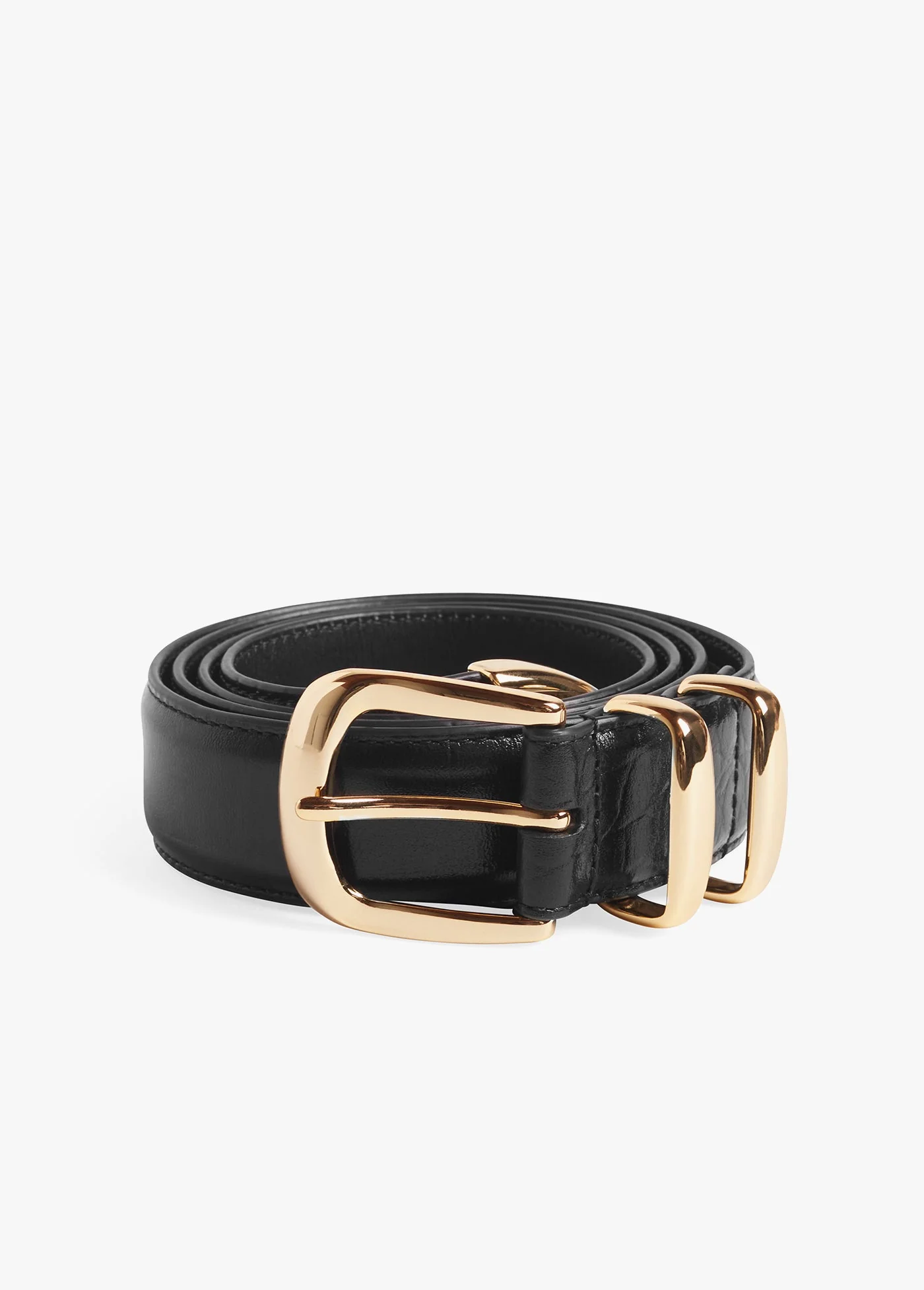 The Jordan Croc Embossed Belt | Black Gold - Image 4