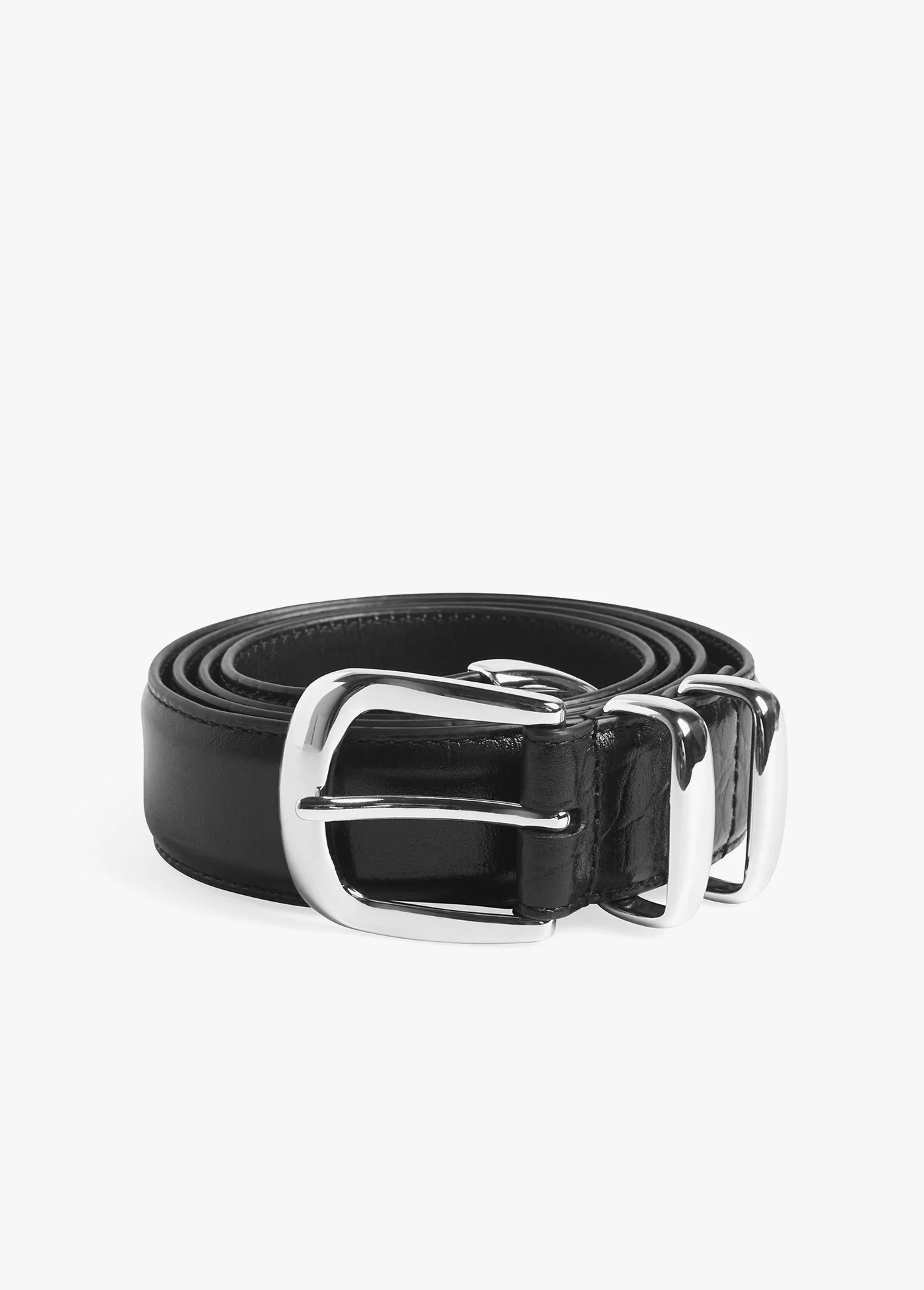 The Jordan Croc Embossed Belt | Black Nickel - Image 3