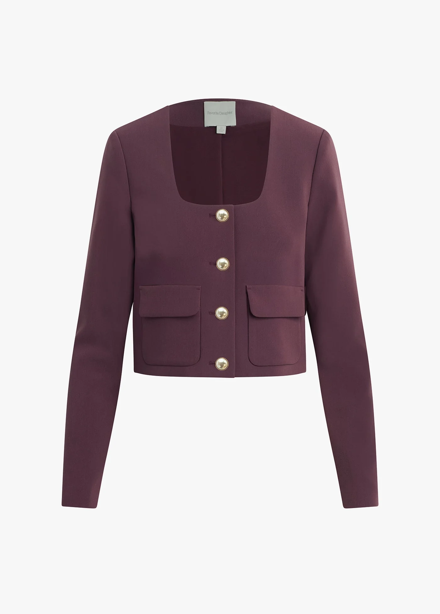 The Laura Crop Jacket | Burgundy Dahlia - Image 7
