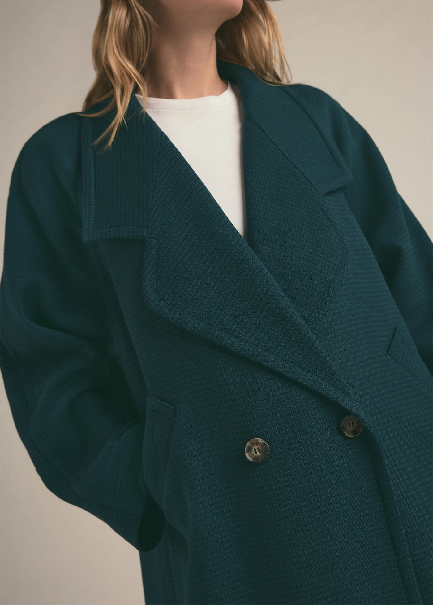 The Long Cameron Coat | Juniper Houndstooth - Image 2